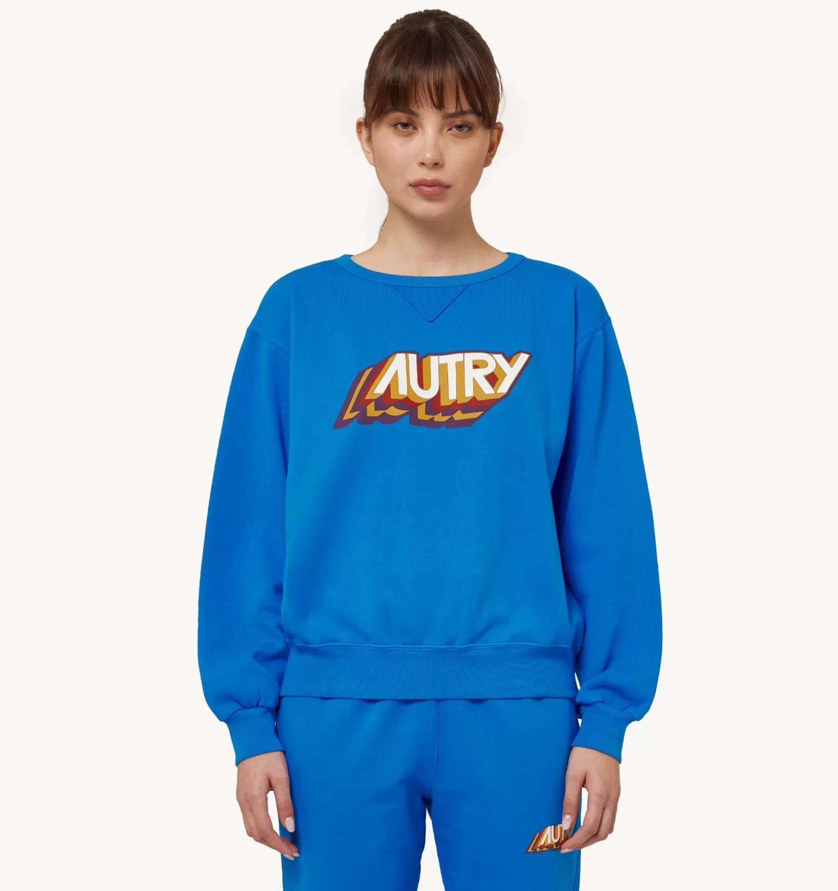 AUTRY Felpa Girocollo Aerobic Logo Bluette^Donna Top