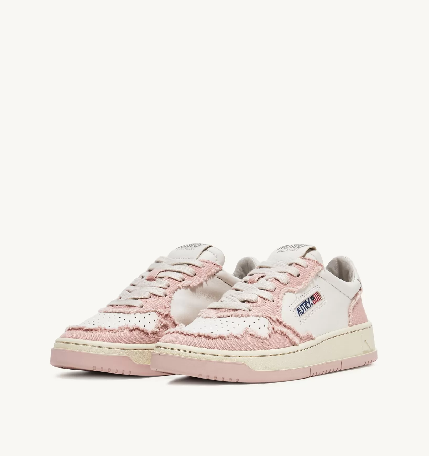 AUTRY Medalist Low Sneaker In Pelle Di Capra E Tela Bianco Powder^Donna Medalist
