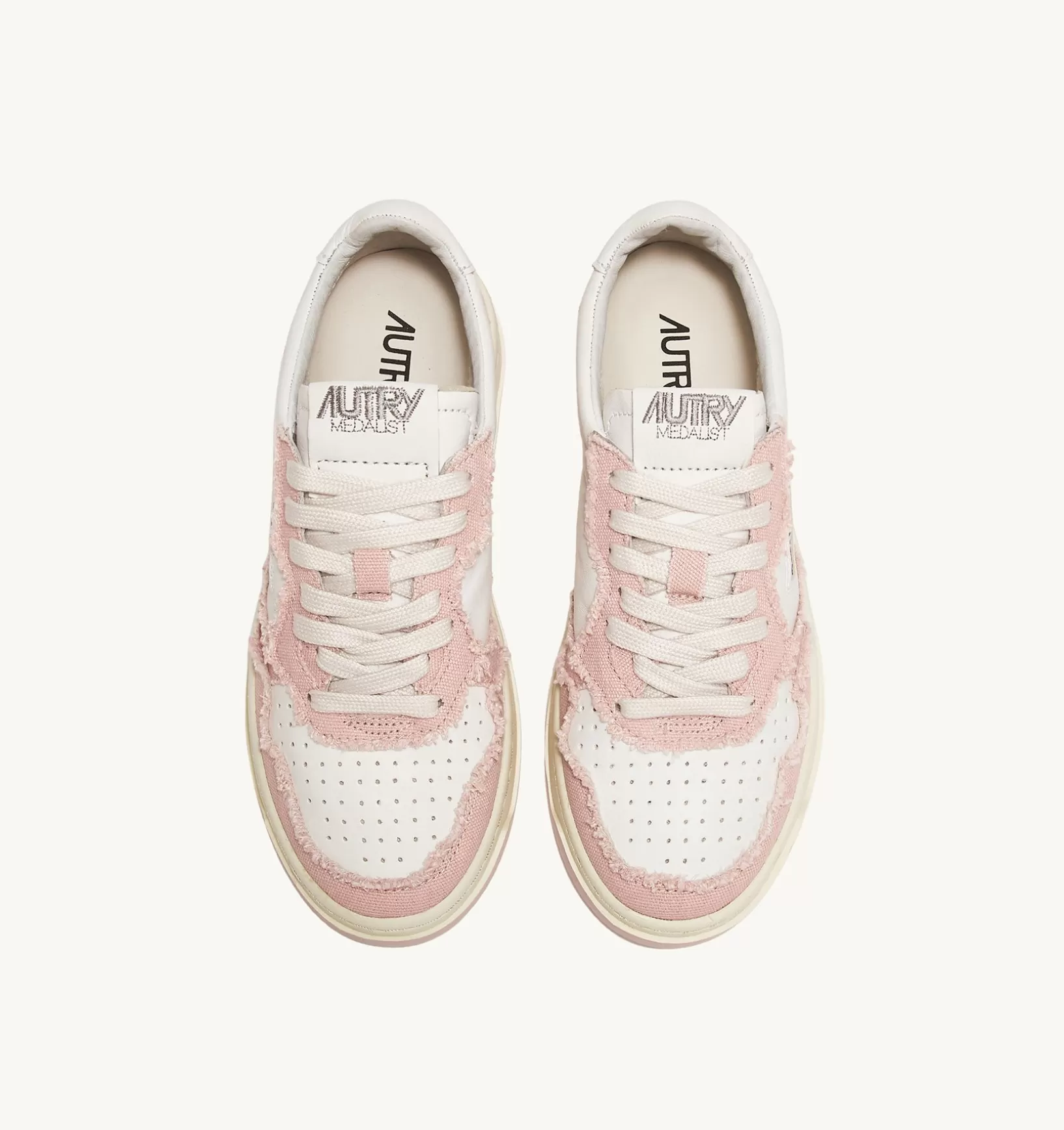 AUTRY Medalist Low Sneaker In Pelle Di Capra E Tela Bianco Powder^Donna Medalist