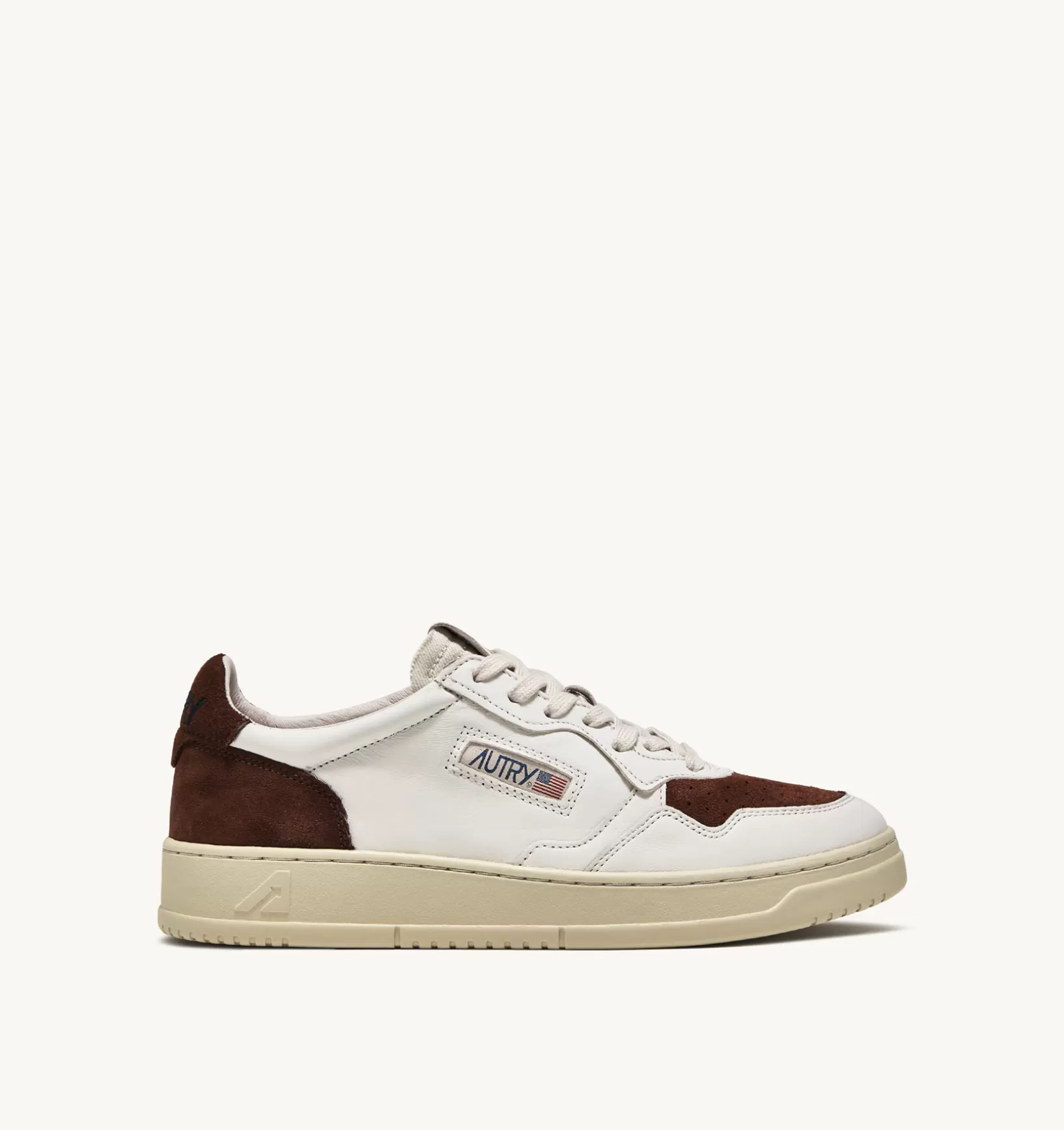 AUTRY Medalist Low Sneaker In Suede E Pelle Bianco E Marrone^Uomo Medalist