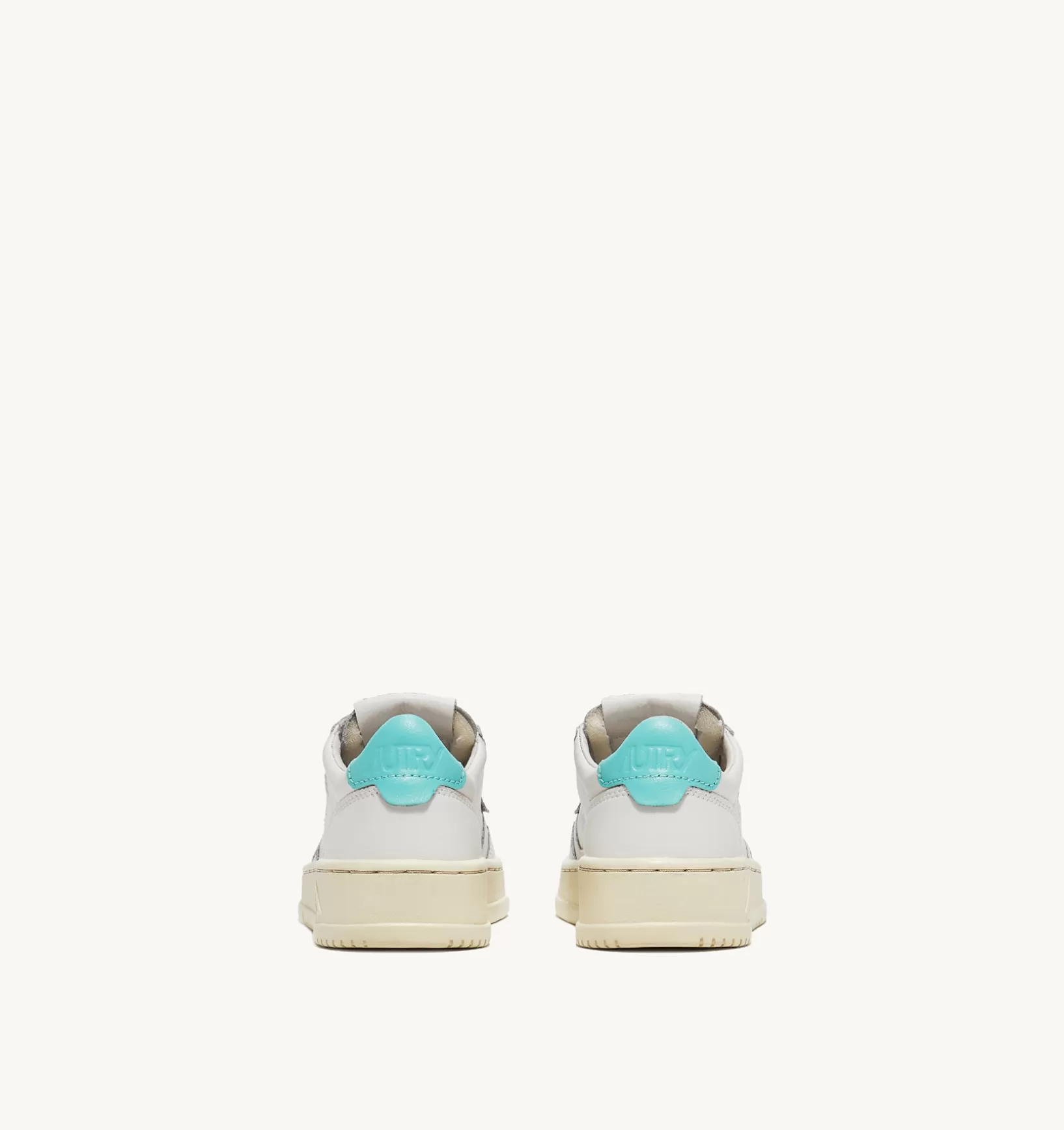 AUTRY Medalist Low Sneakers In Pelle Bianca E Turquoise Per Bambini^Bambino Medalist
