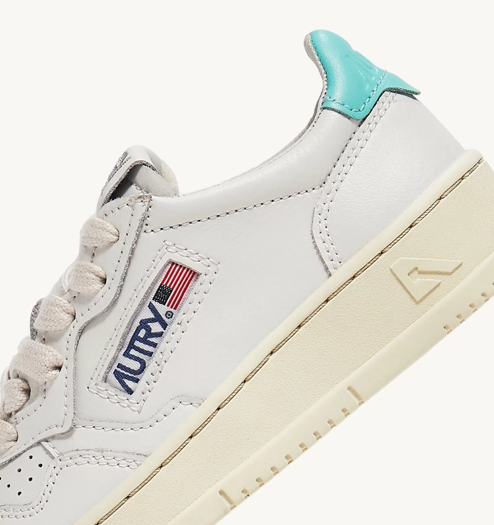 AUTRY Medalist Low Sneakers In Pelle Bianca E Turquoise Per Bambini^Bambino Medalist