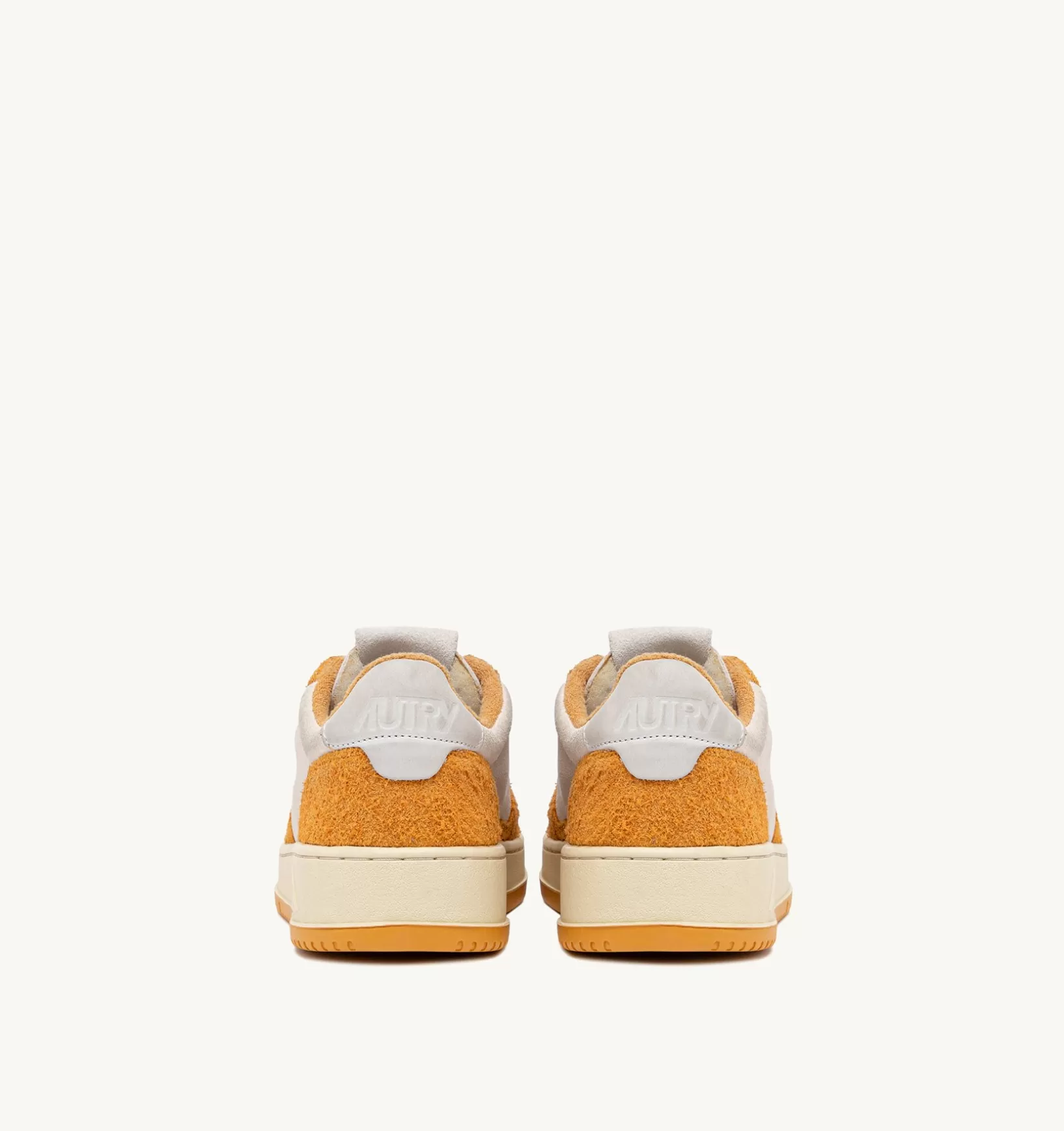 AUTRY Medalist Low Sneakers In Suede Bianco E Suede Effetto Hair Arancione^Uomo Medalist