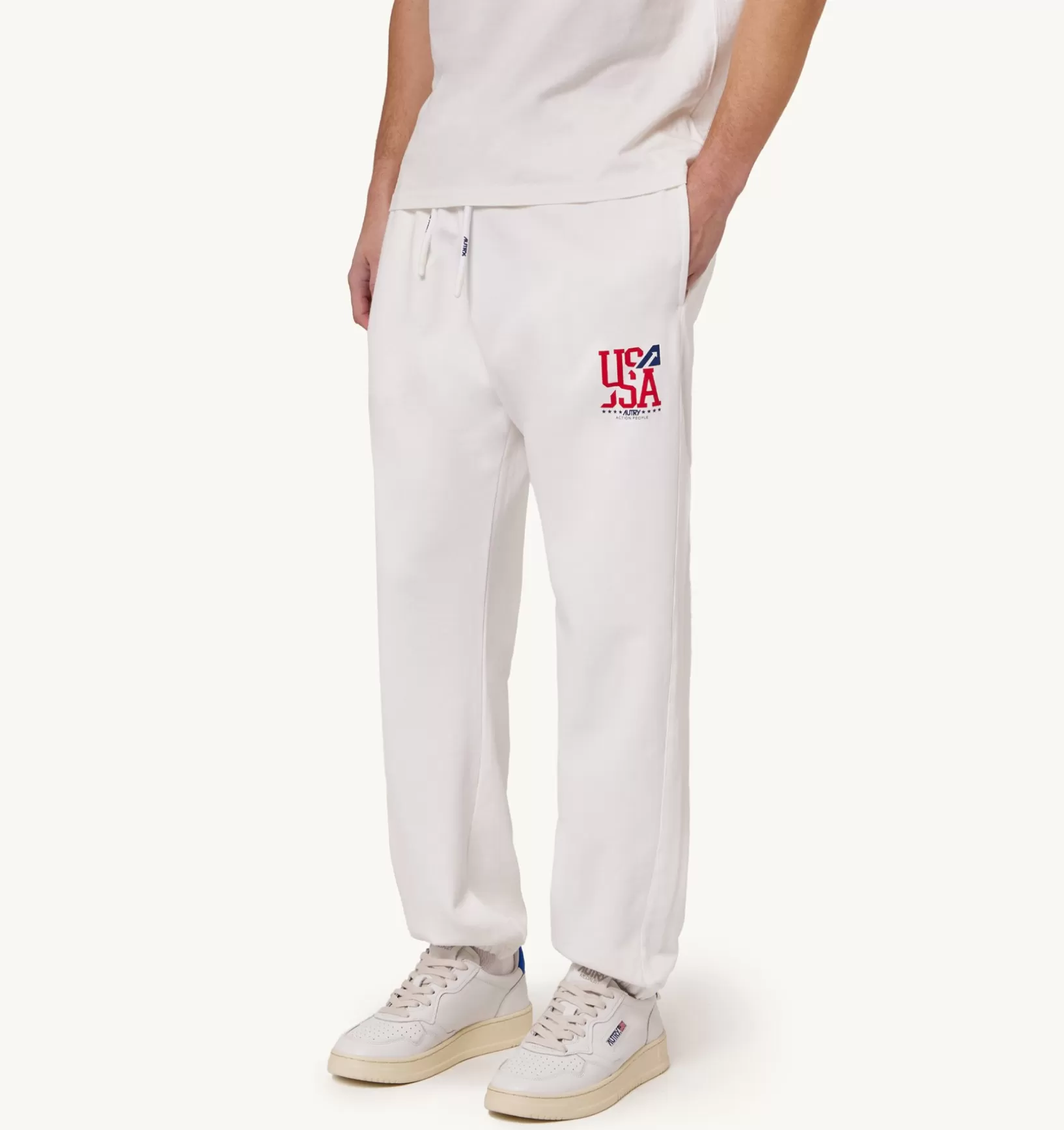 AUTRY Pantaloni Iconic Logo Bianco^Uomo Bottom