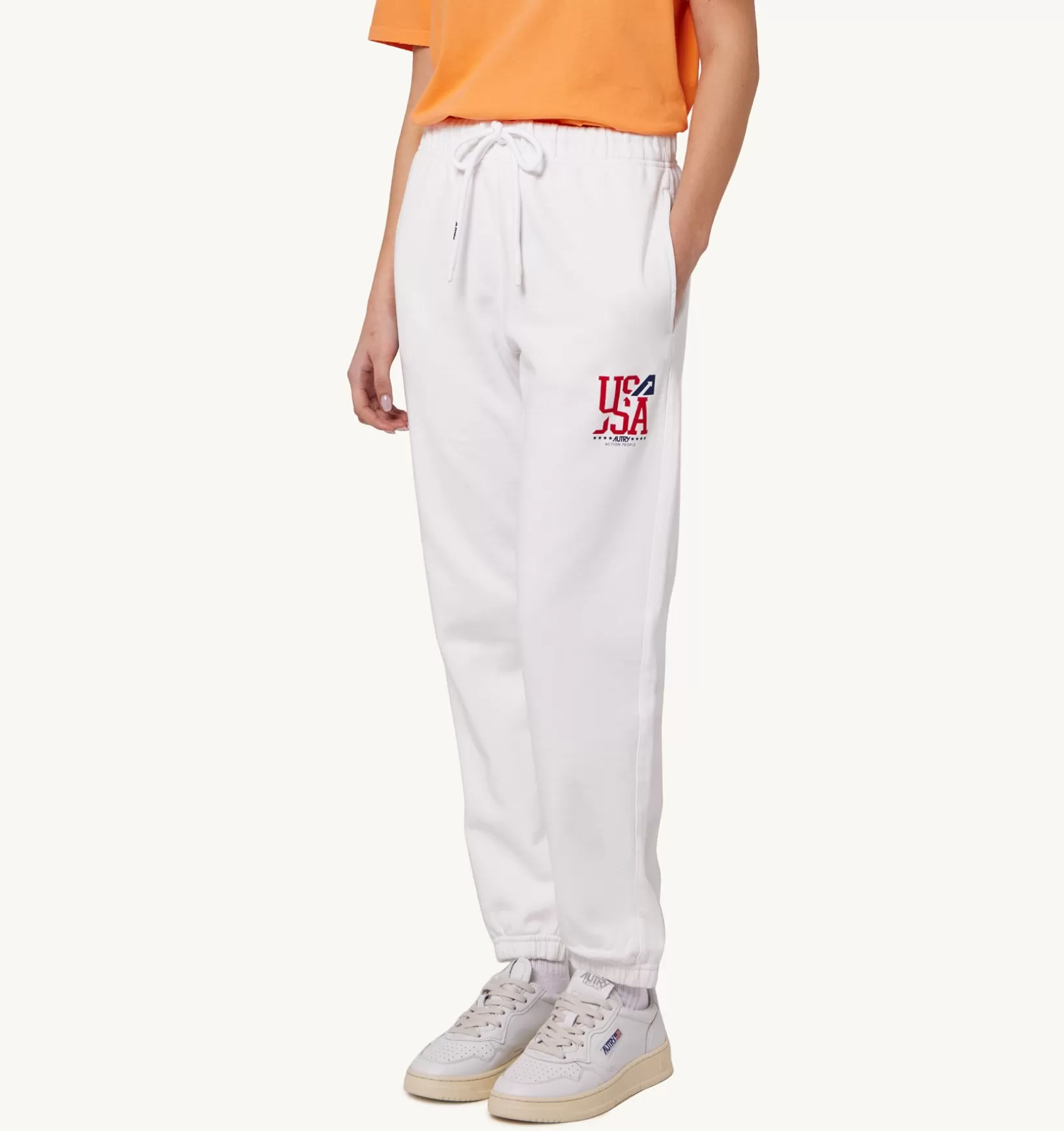 AUTRY Pantaloni Iconic Logo Bianco^Donna Bottom