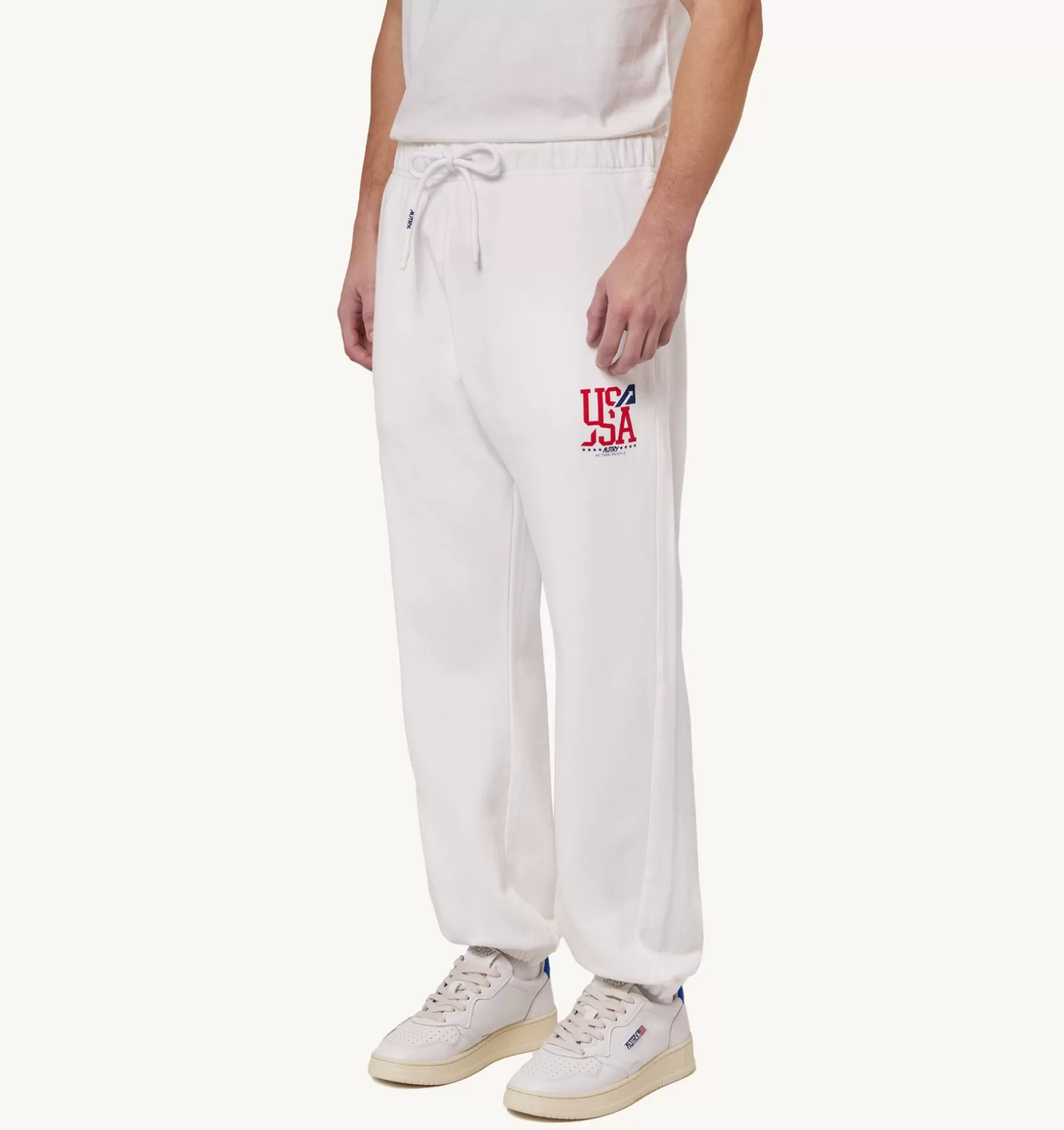 AUTRY Pantaloni Iconic Logo Bianco^Uomo Bottom