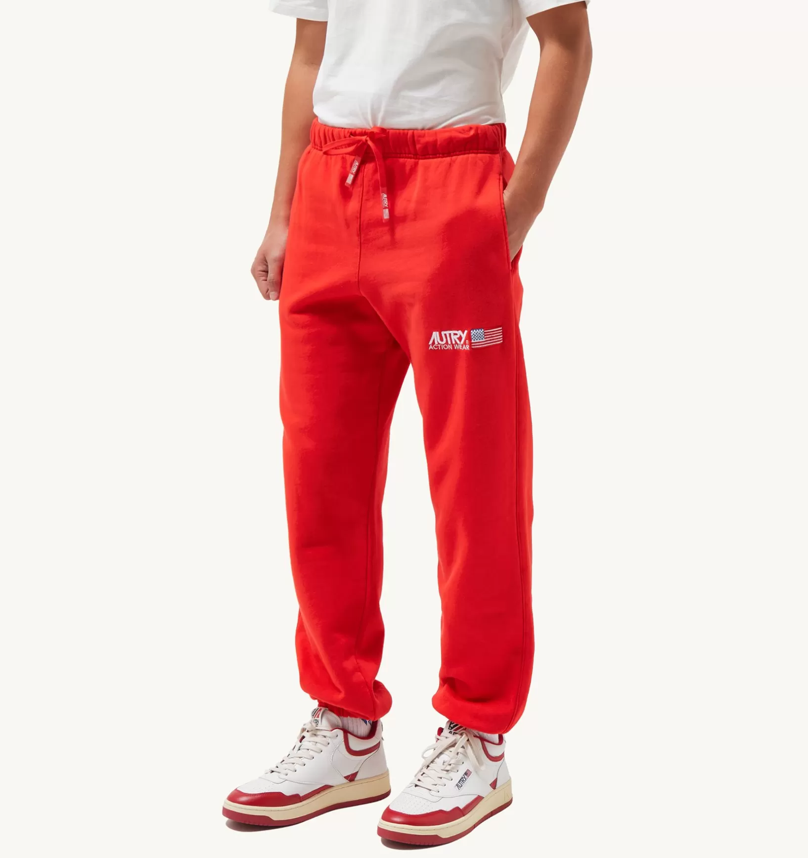 AUTRY Pantaloni Iconic Logo Rosso^Uomo Bottom