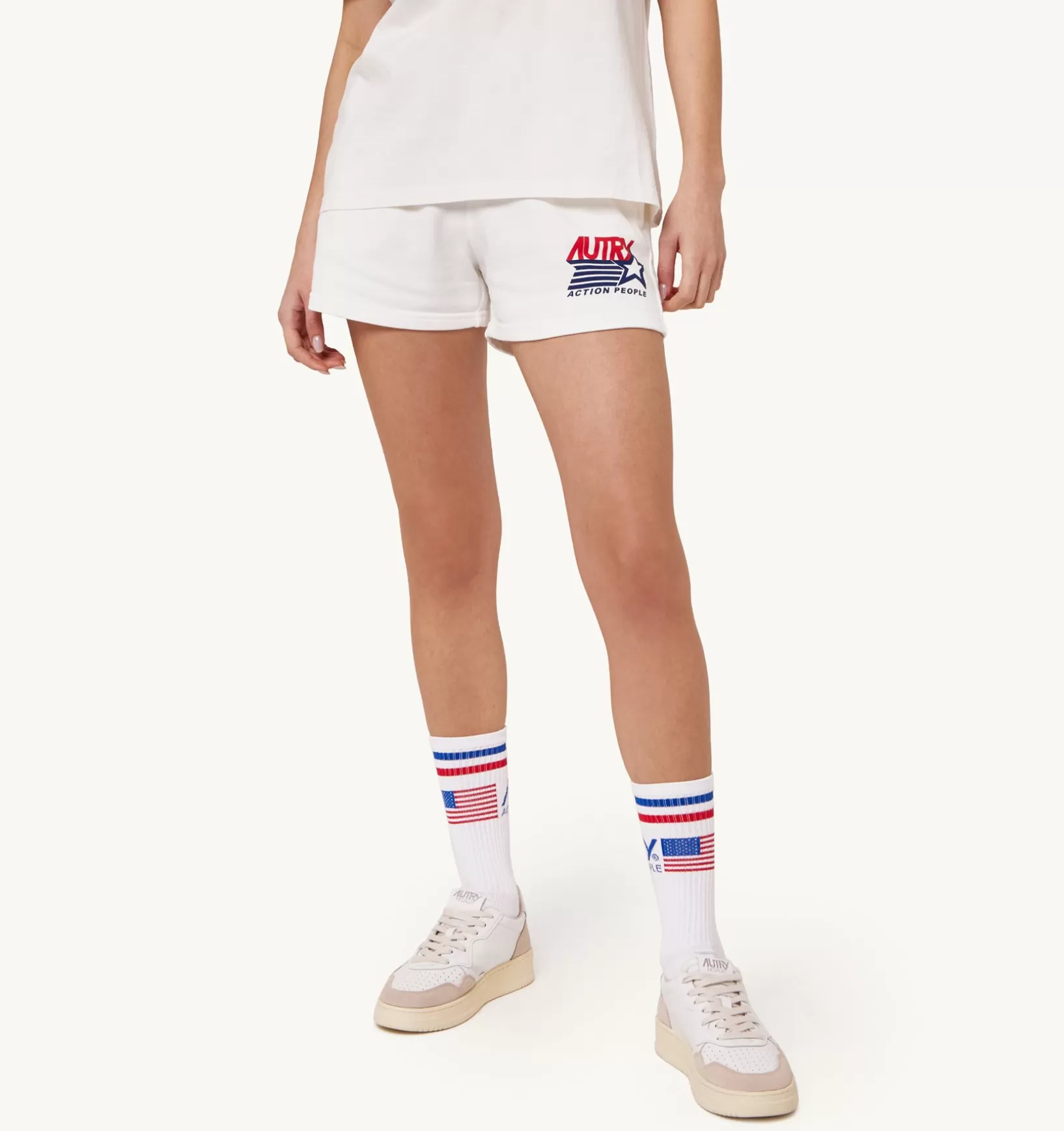 AUTRY Shorts Iconic Logo Bianco^Donna Bottom