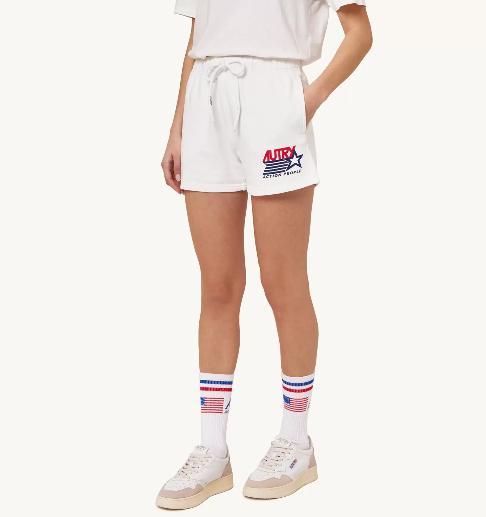 AUTRY Shorts Iconic Logo Bianco^Donna Bottom