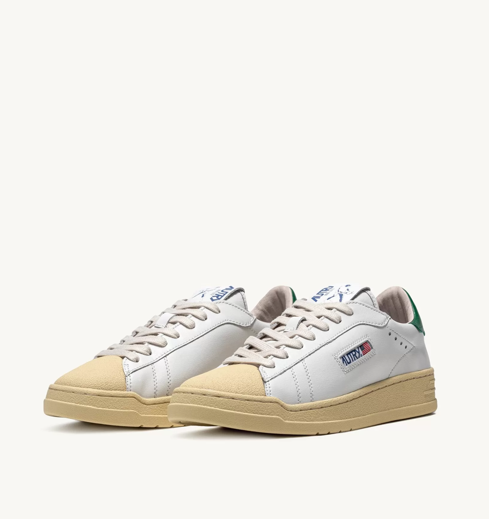 AUTRY Sneakers Bob Lutz Low In Pelle Bianca E Verde^Donna Bob Lutz