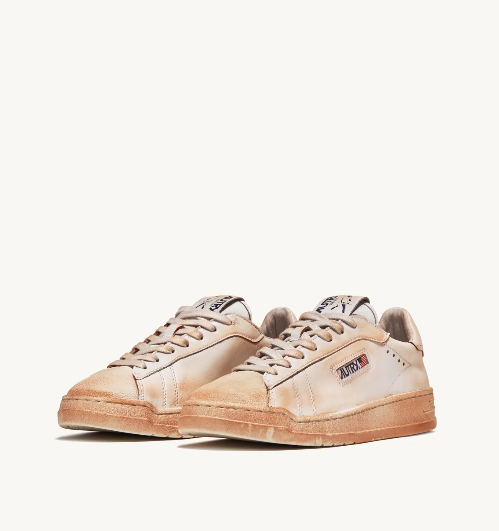 AUTRY Sneakers Bob Lutz Low In Pelle Bianca Effetto Used^Donna Bob Lutz