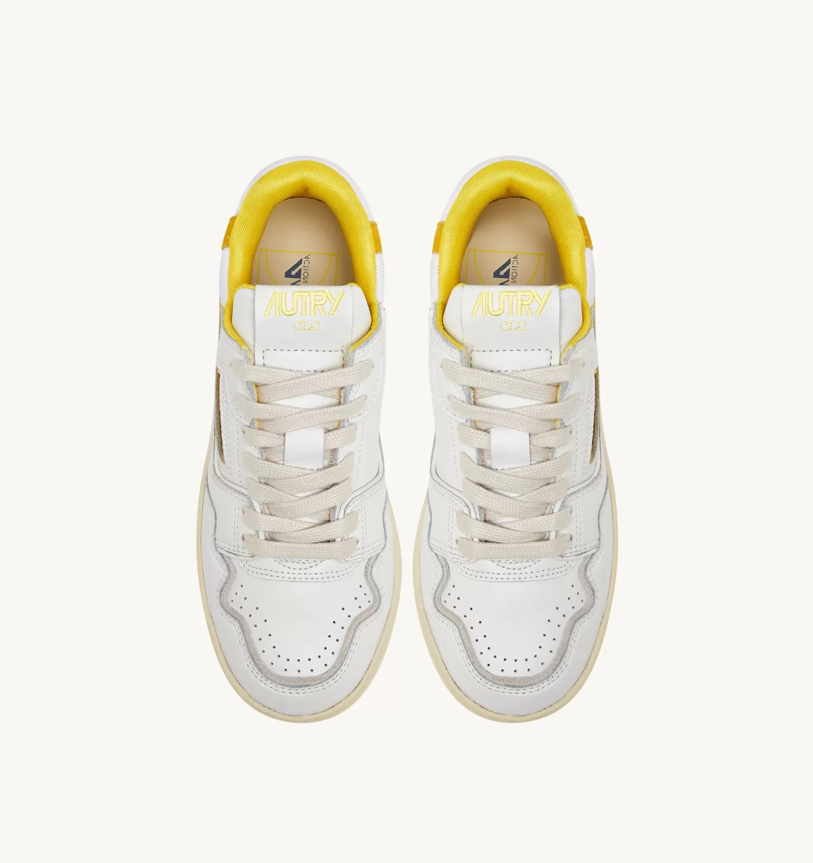 AUTRY Sneakers Clc In Pelle Colore Bianco E Giallo^Donna Clc