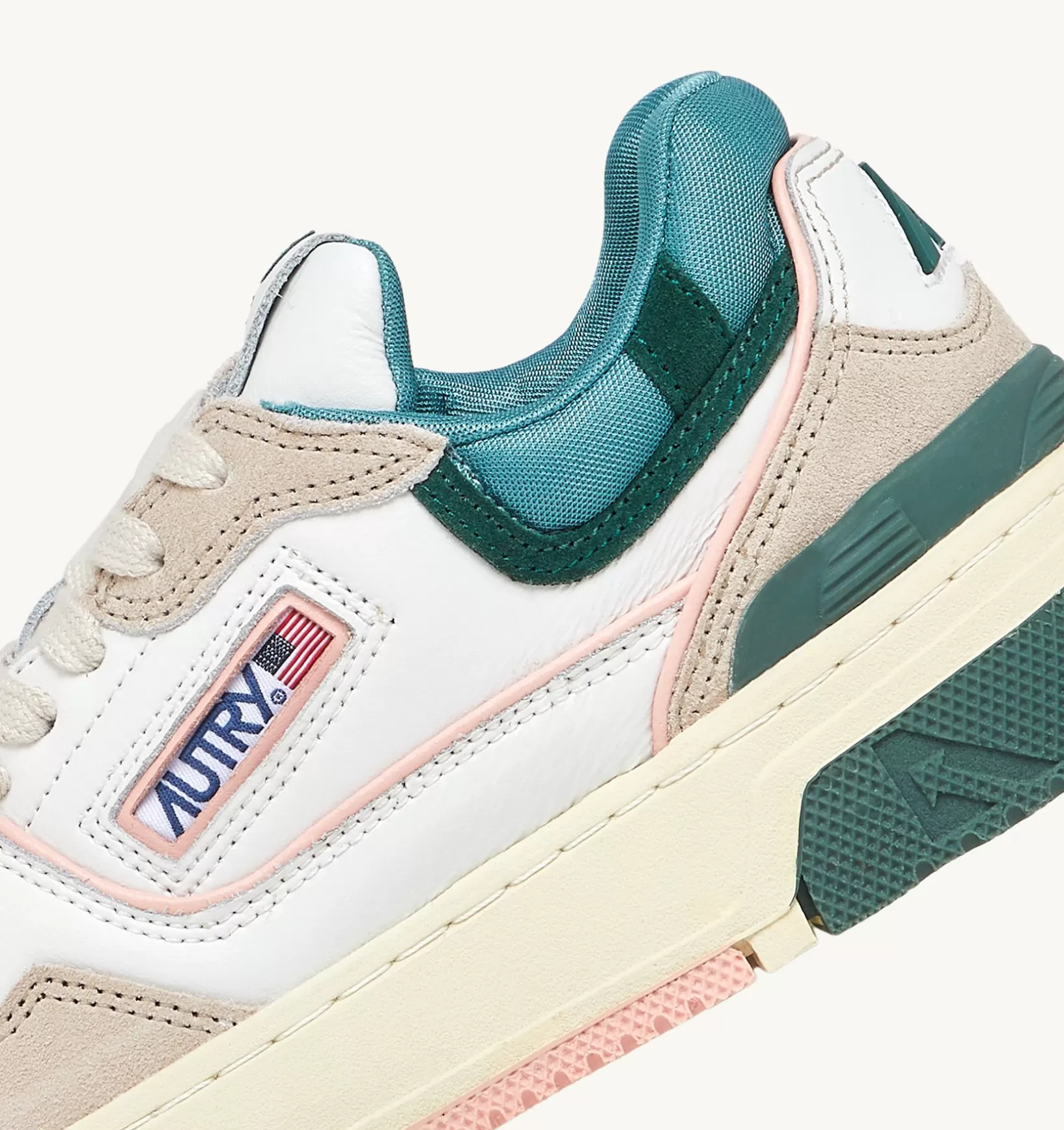 AUTRY Sneakers Clc In Pelle Colore Bianco Verde E Suede Beige^Donna Clc