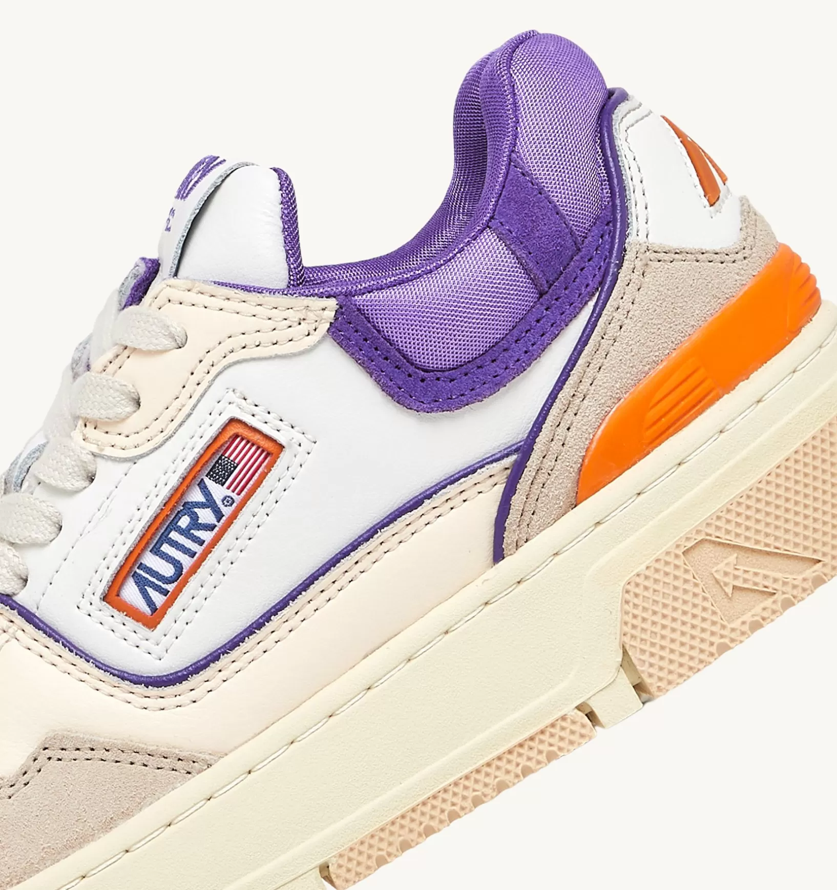 AUTRY Sneakers Clc In Pelle Colore Bianco Viola E Suede Beige^Donna Clc
