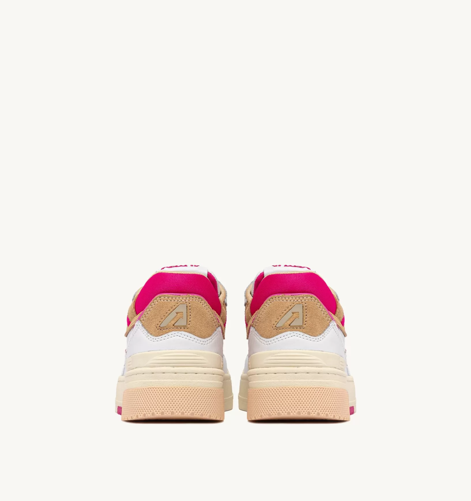 AUTRY Sneakers Clc In Pelle E Suede Colore Bianco Beige E Fuxia^Donna Clc