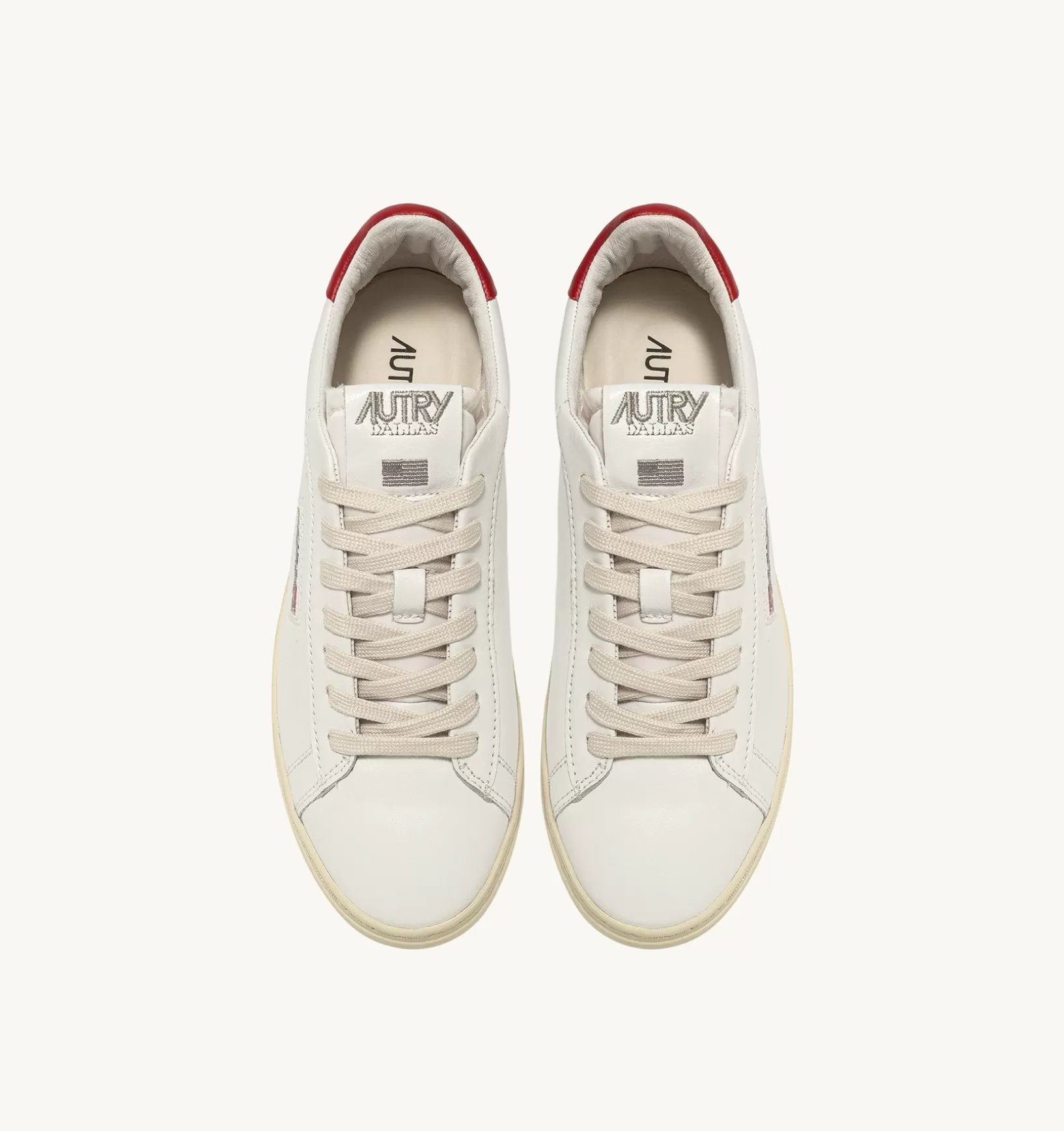 AUTRY Sneakers Dallas Low In Pelle Colore Bianco E Rosso^Donna Dallas