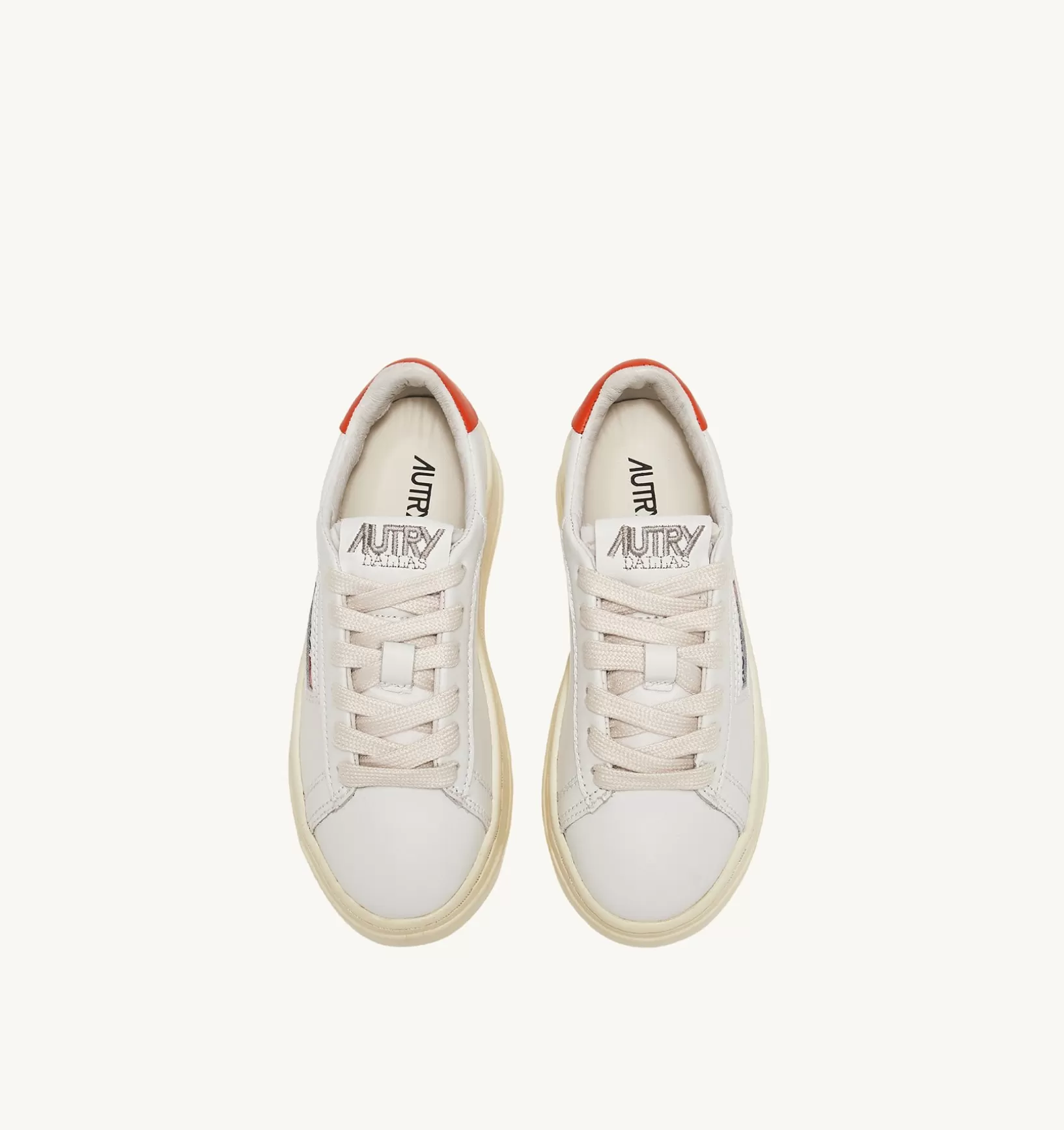 AUTRY Sneakers Dallas Low In Pelle Colore Bianco E Tangerine Per Bambini^Bambino Dallas