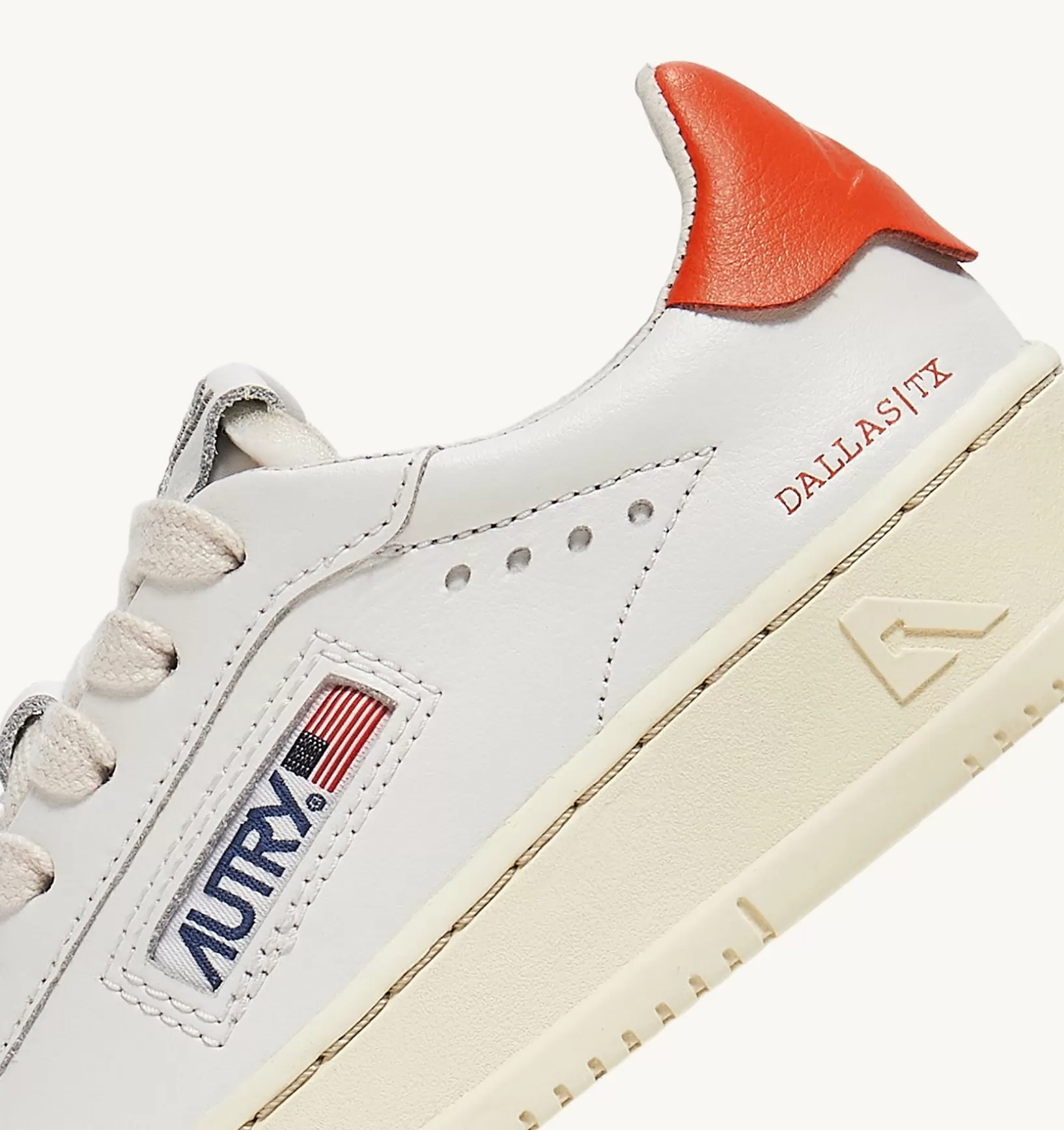 AUTRY Sneakers Dallas Low In Pelle Colore Bianco E Tangerine Per Bambini^Bambino Dallas