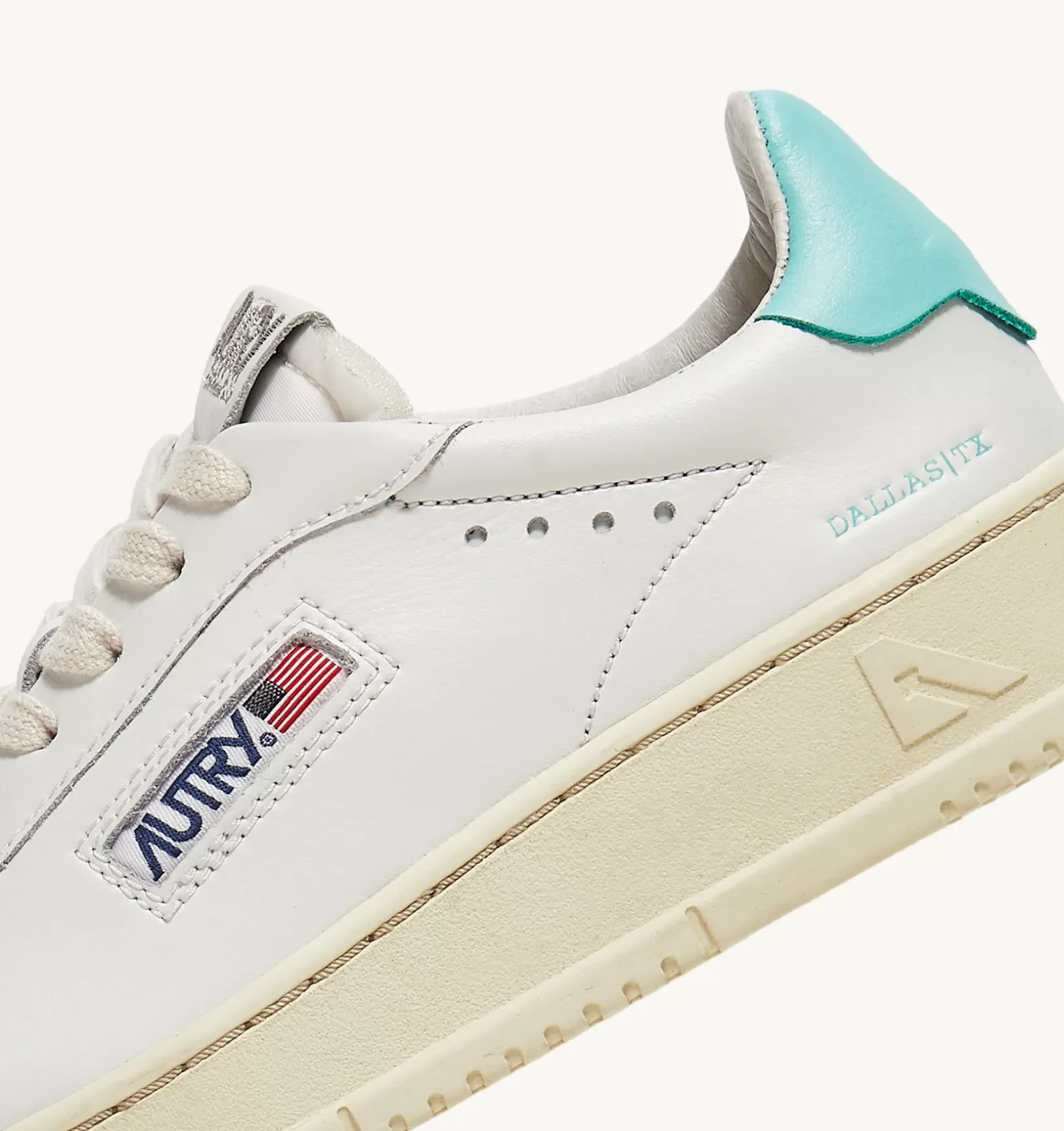 AUTRY Sneakers Dallas Low In Pelle Colore Bianco E Turquoise^Donna Dallas