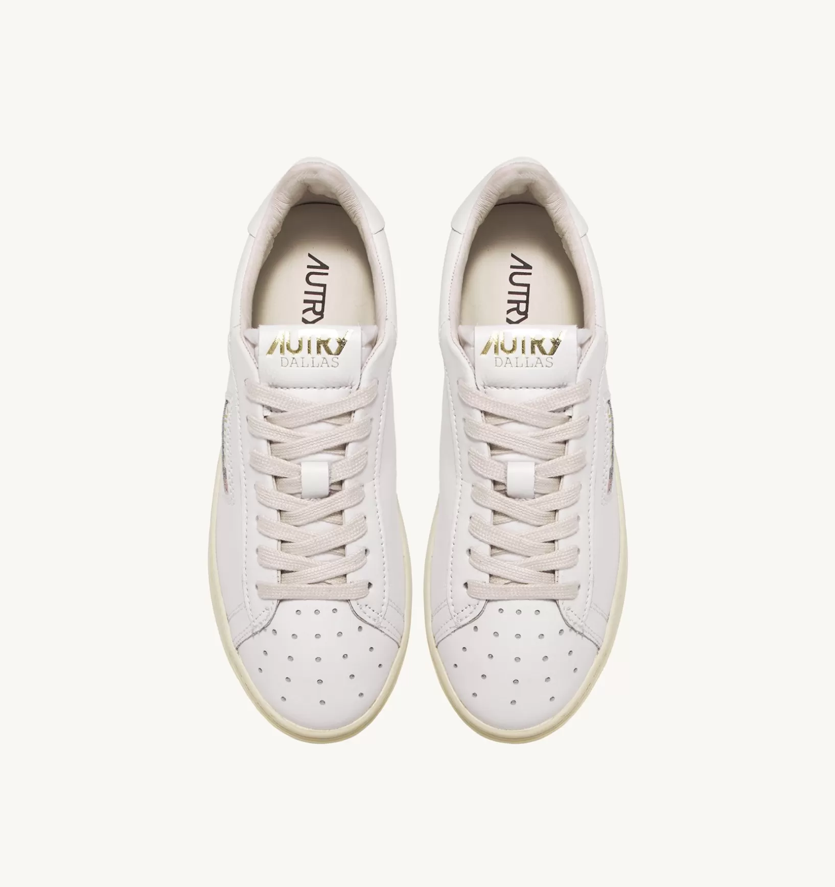 AUTRY Sneakers Dallas Low In Pelle E Foil Print Bianco E Platino^Donna Dallas