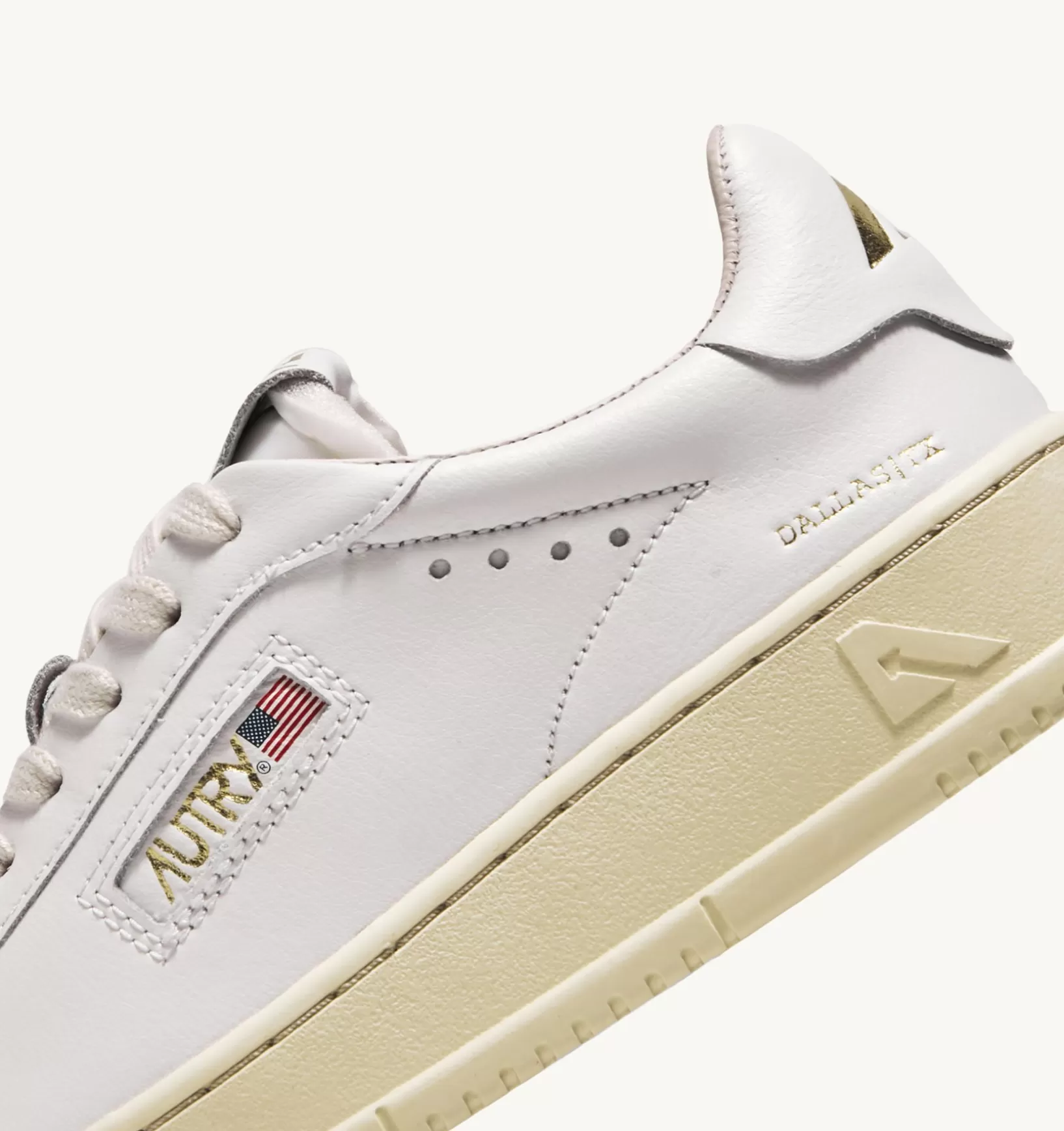 AUTRY Sneakers Dallas Low In Pelle E Foil Print Bianco E Platino^Donna Dallas