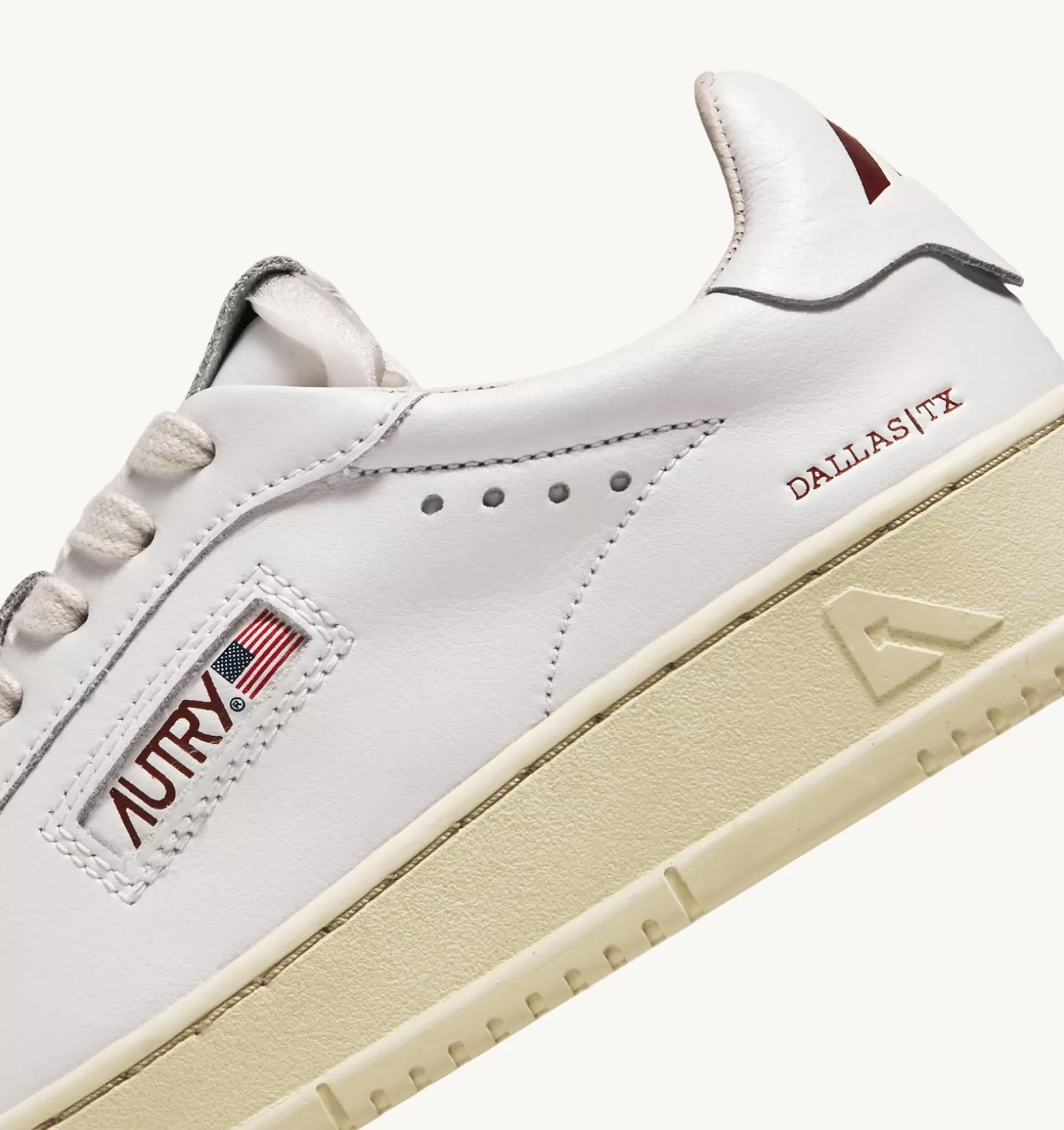 AUTRY Sneakers Dallas Low In Pelle E Foil Print Colore Bianco E Rosso^Donna Dallas