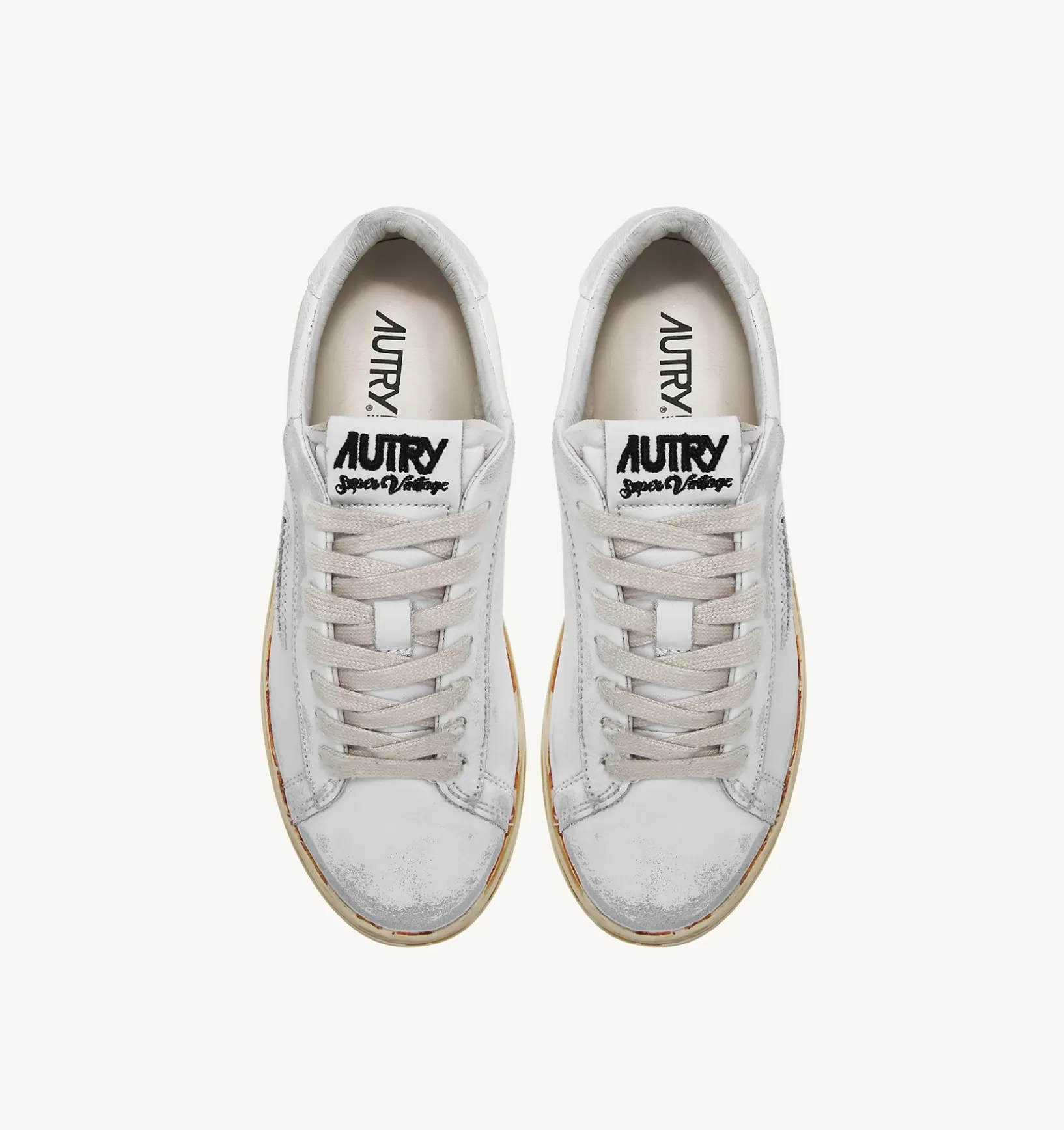 AUTRY Sneakers Dallas Low Super Vintage In Pelle Bianco^Uomo Super Vintage