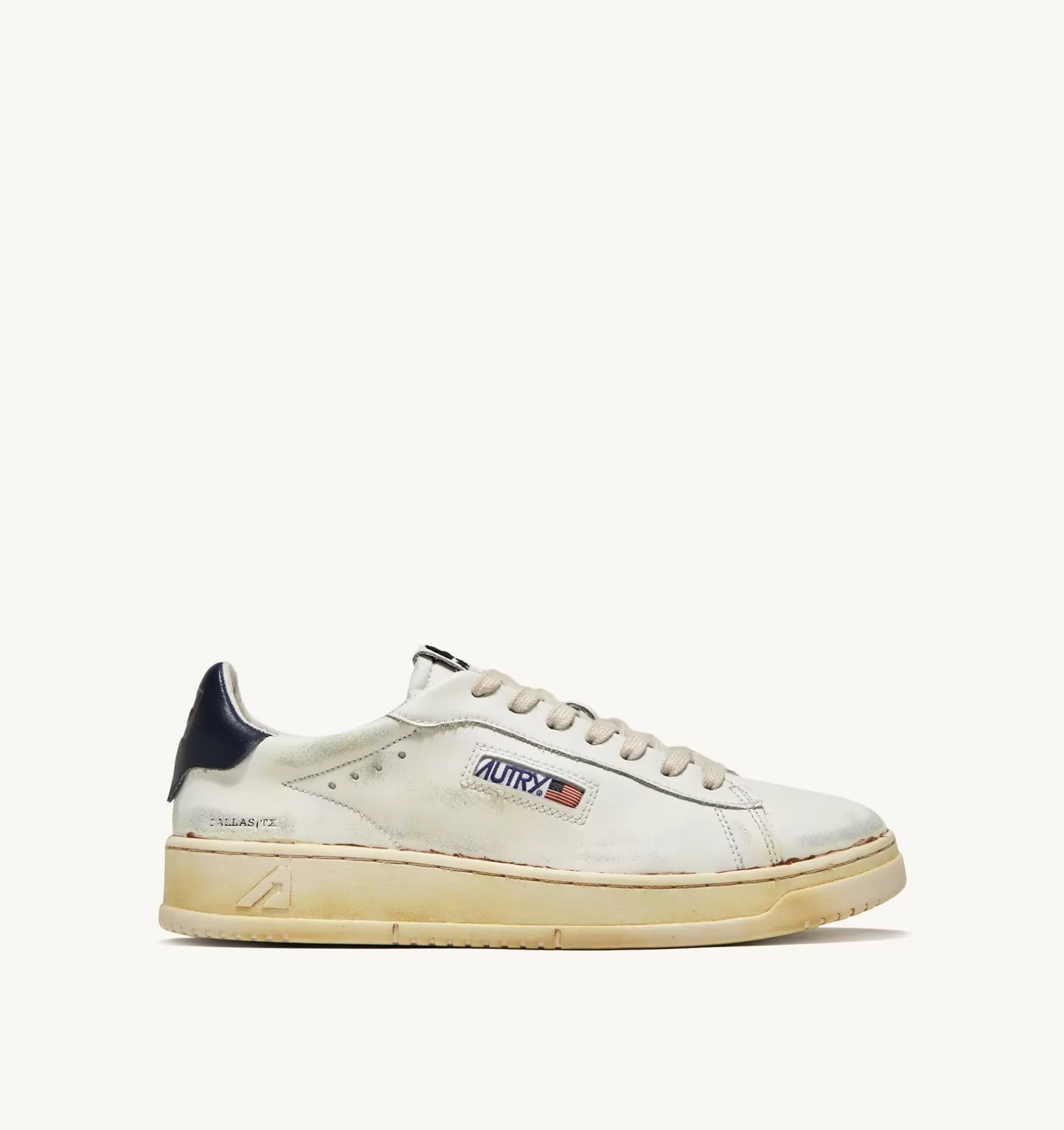 AUTRY Sneakers Dallas Low Super Vintage In Pelle Bianco Blu^Uomo Super Vintage