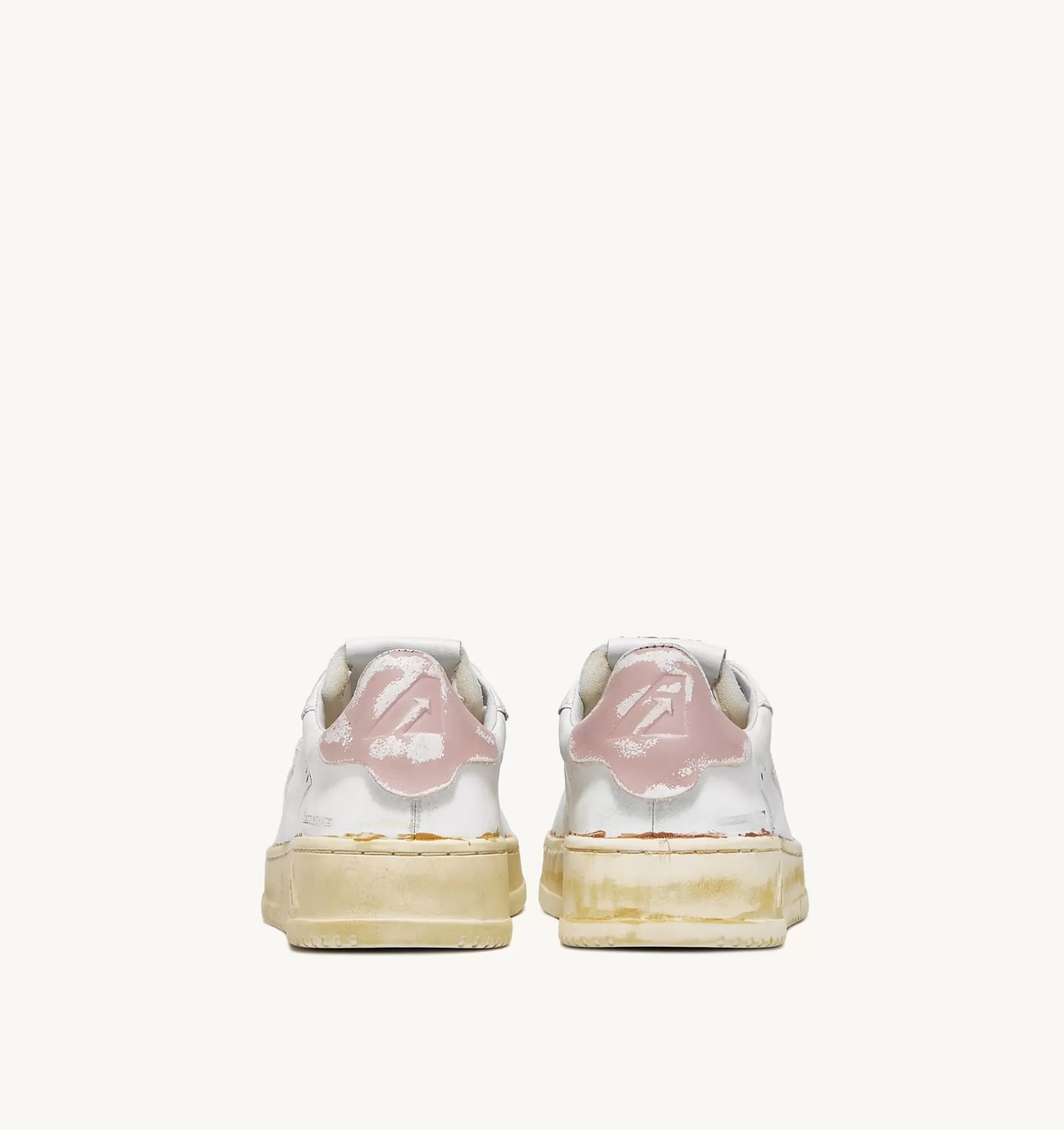 AUTRY Sneakers Dallas Super Vintage Low In Pelle Bianco Rosa^Donna Super Vintage