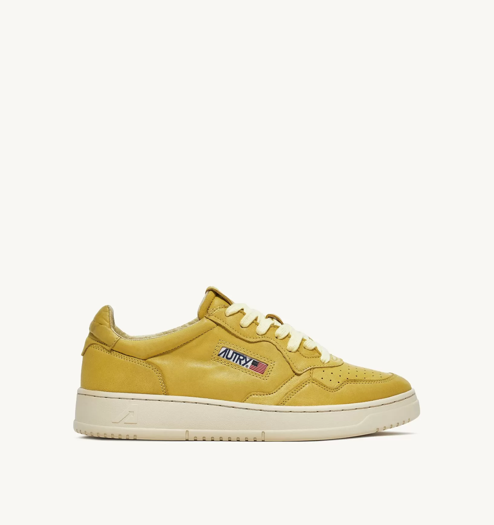 AUTRY Sneakers Medalist Low In Morbida Pelle Yellow Iris Di Capra^Donna Medalist