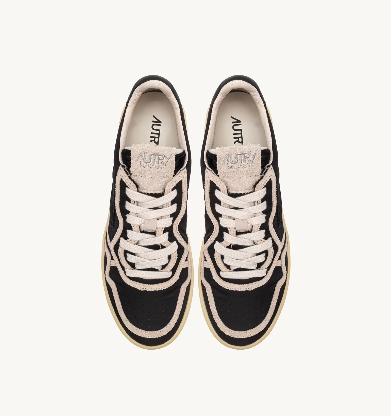 AUTRY Sneakers Medalist Low In Nylon Nero E Suede Beige^Uomo Medalist
