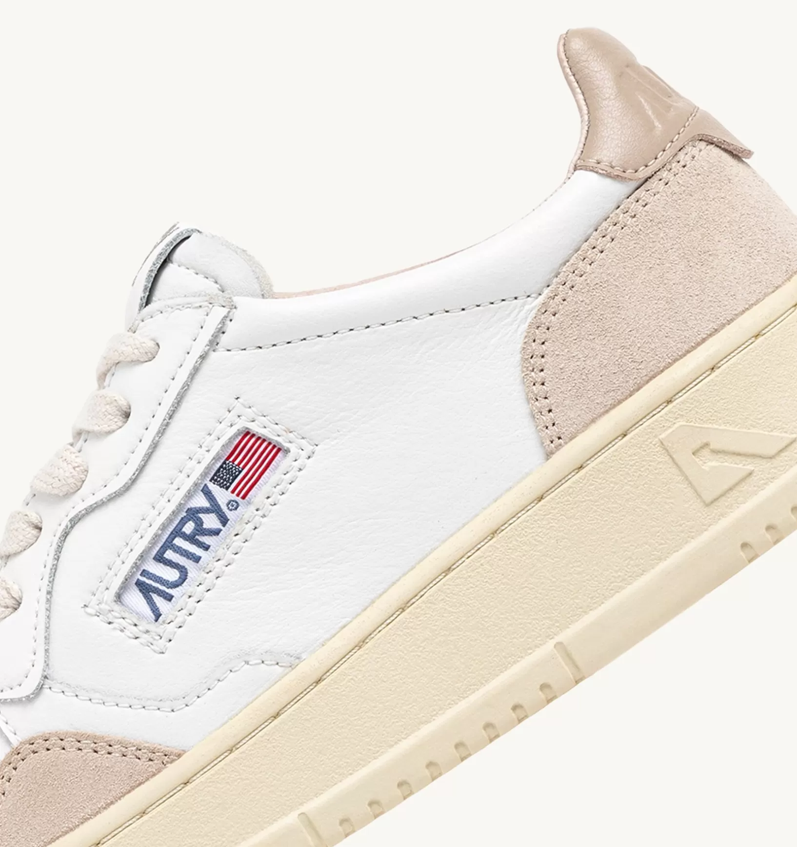 AUTRY Sneakers Medalist Low In Pelle Bianca E Beige E Suede Beige^Donna Medalist