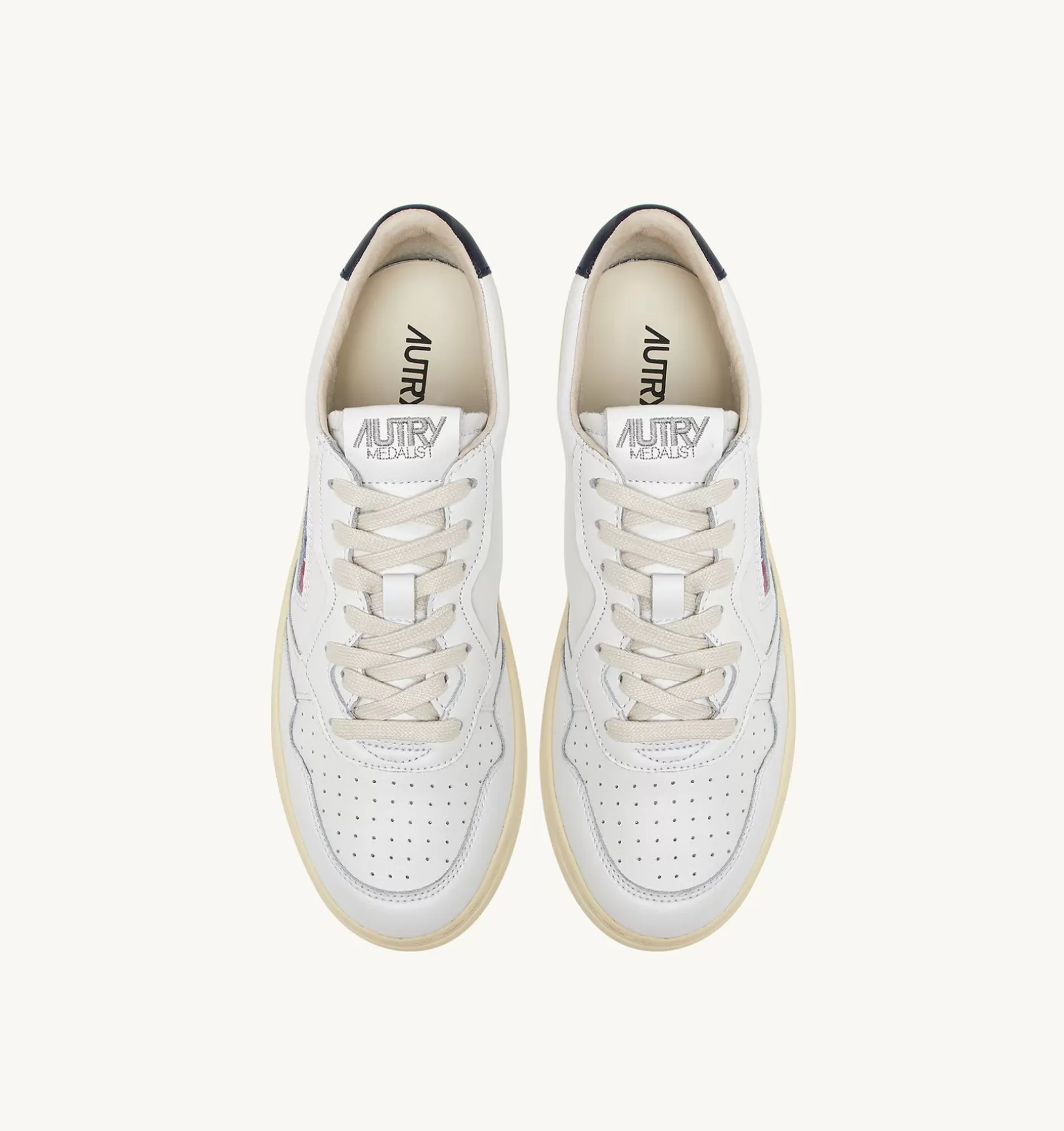 AUTRY Sneakers Medalist Low In Pelle Bianca E Blu^Uomo Medalist