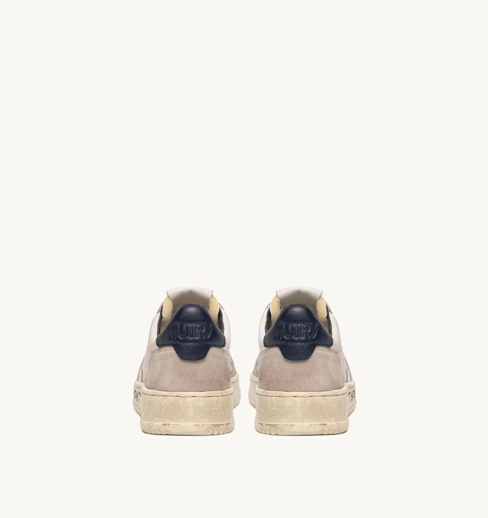 AUTRY Sneakers Medalist Low In Pelle Bianca E Blu E Suede Beige^Uomo Medalist