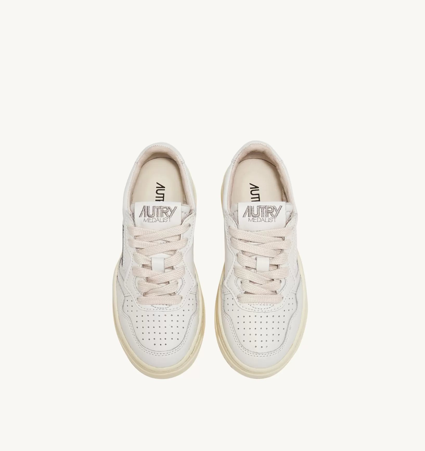 AUTRY Sneakers Medalist Low In Pelle Bianca E Draw Action Print Per Bambini^Bambino Medalist