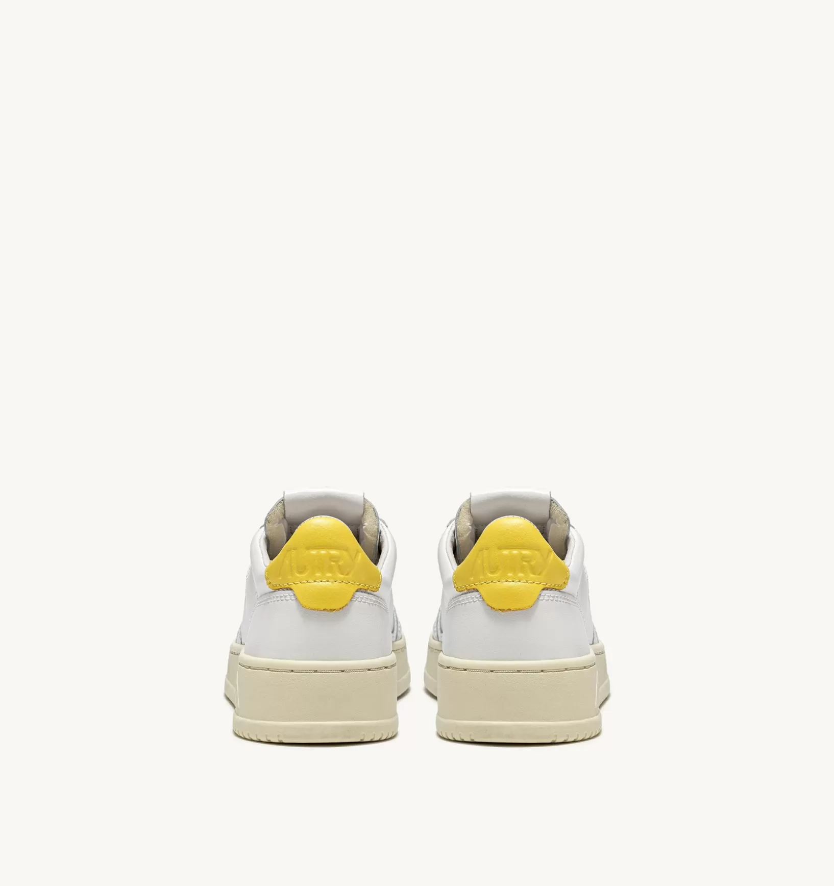 AUTRY Sneakers Medalist Low In Pelle Bianca E Giallo^Donna Medalist