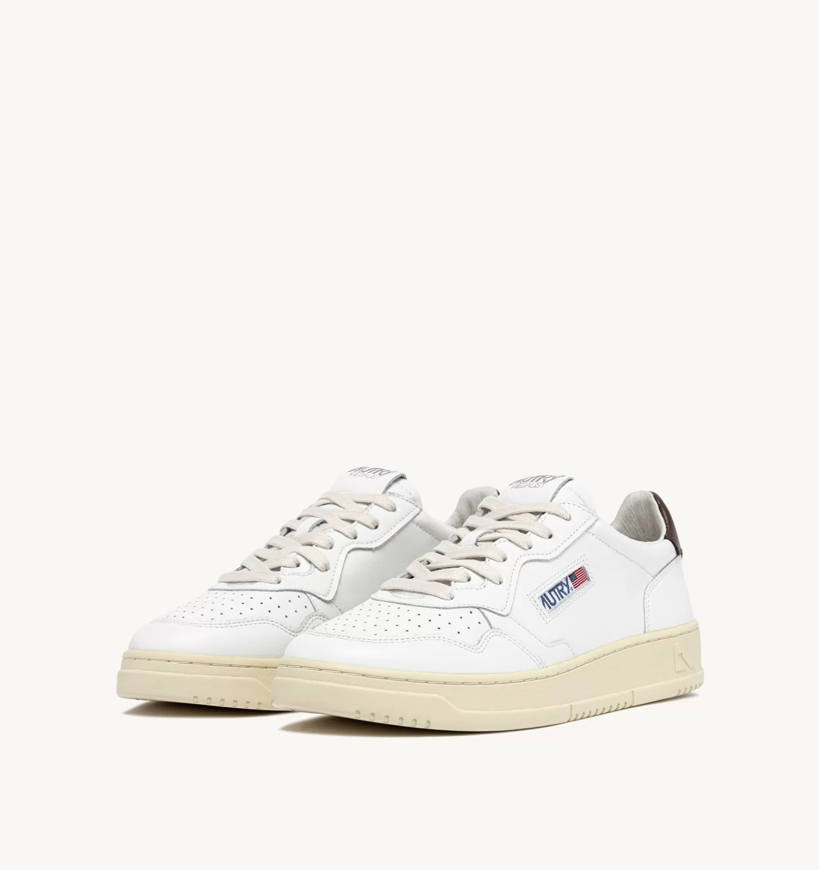 AUTRY Sneakers Medalist Low In Pelle Bianca E Marrone^Uomo Medalist