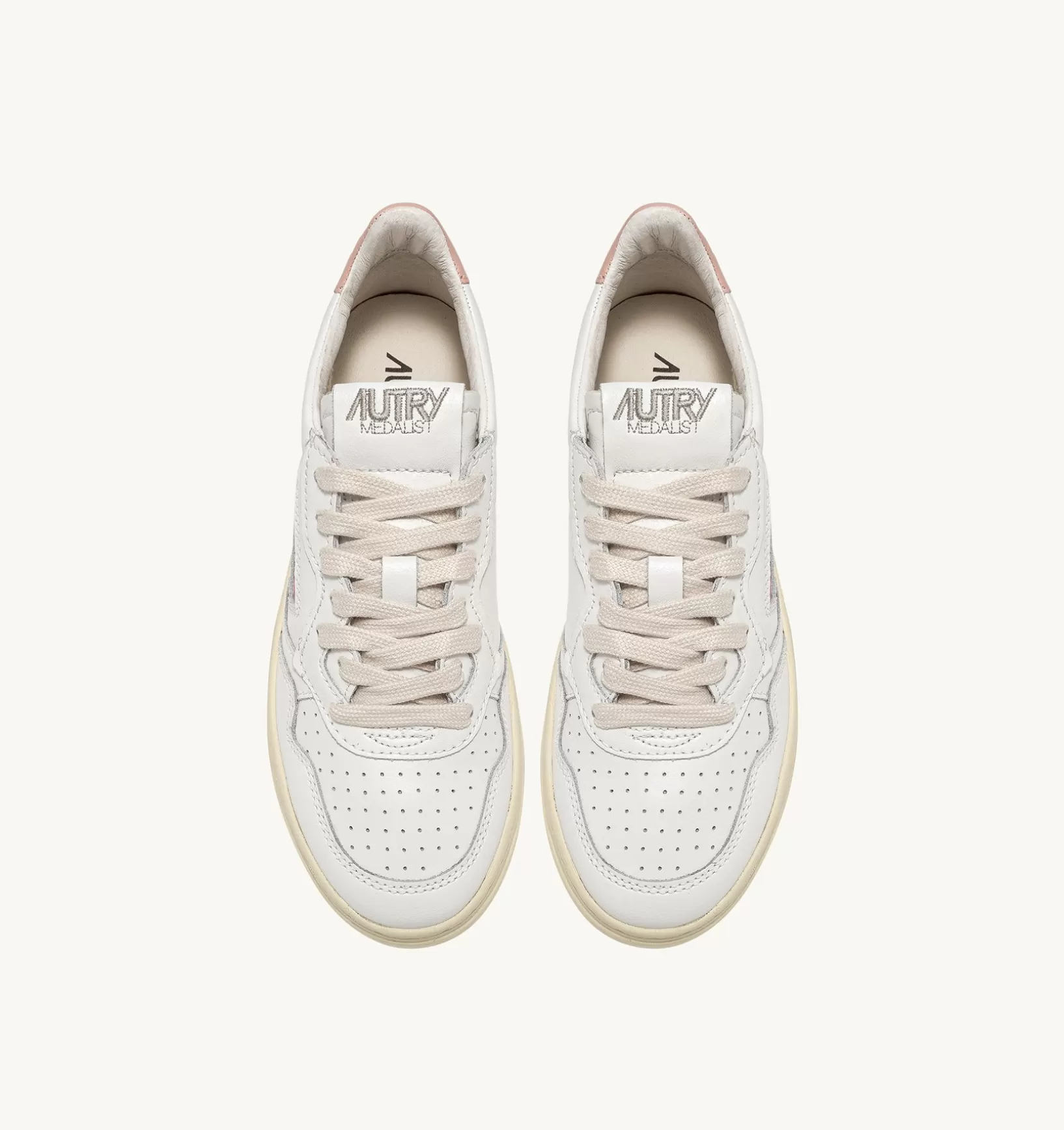 AUTRY Sneakers Medalist Low In Pelle Bianca E Rosa^Donna Medalist