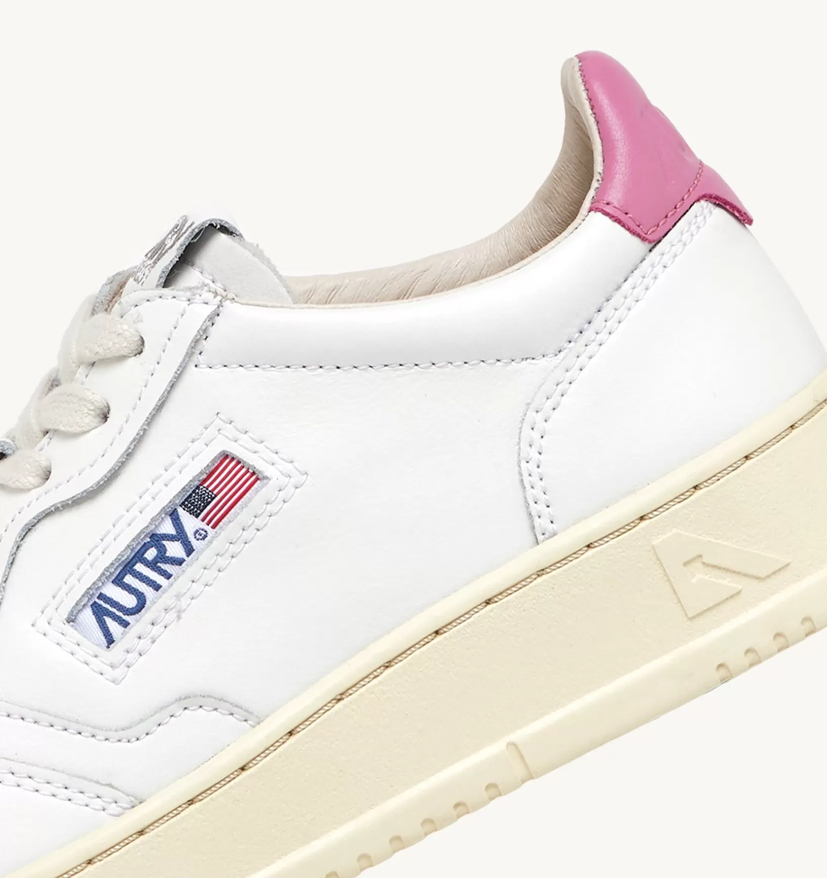AUTRY Sneakers Medalist Low In Pelle Bianca E Rosa^Donna Medalist