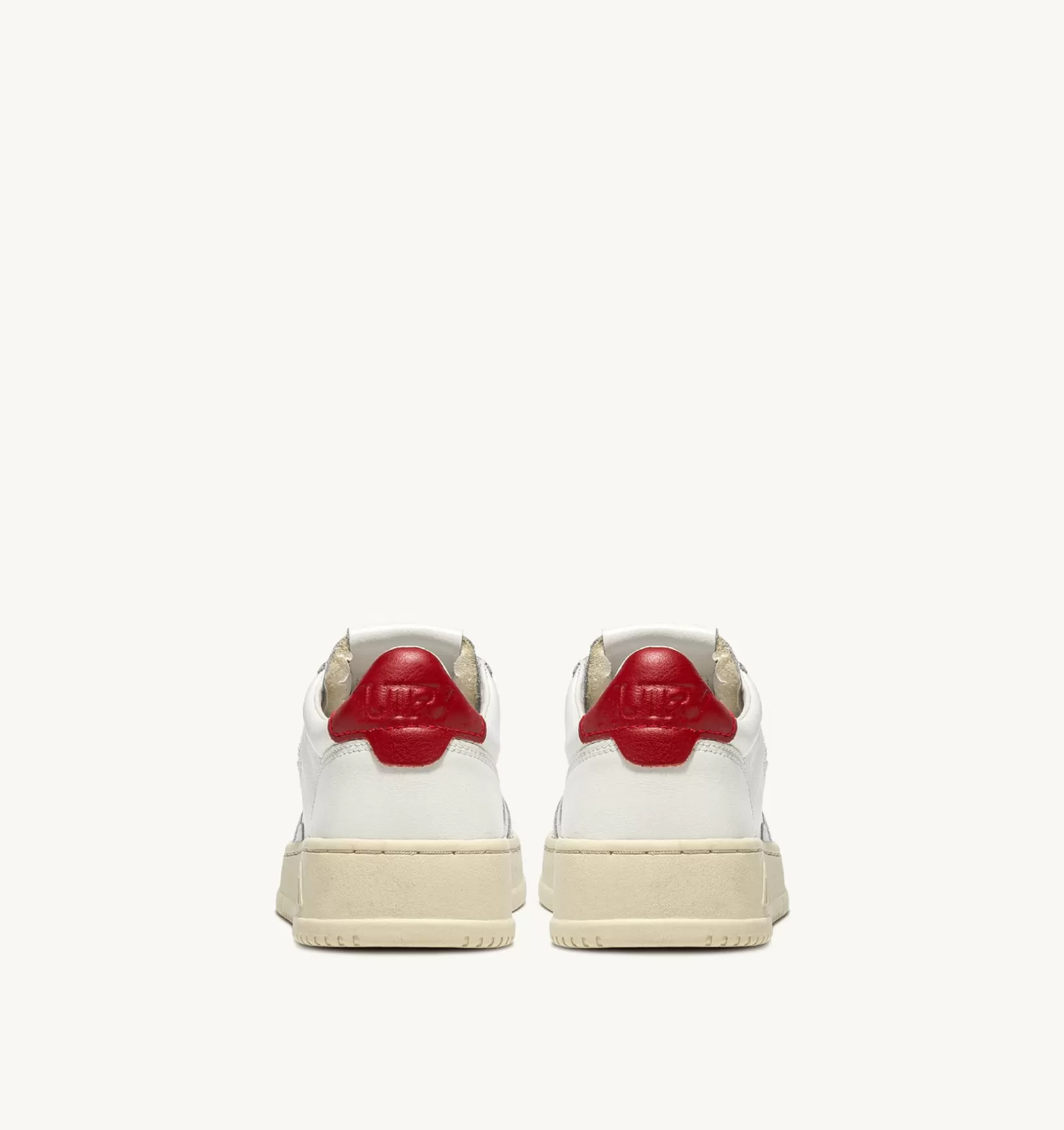 AUTRY Sneakers Medalist Low In Pelle Bianca E Rossa^Donna Medalist