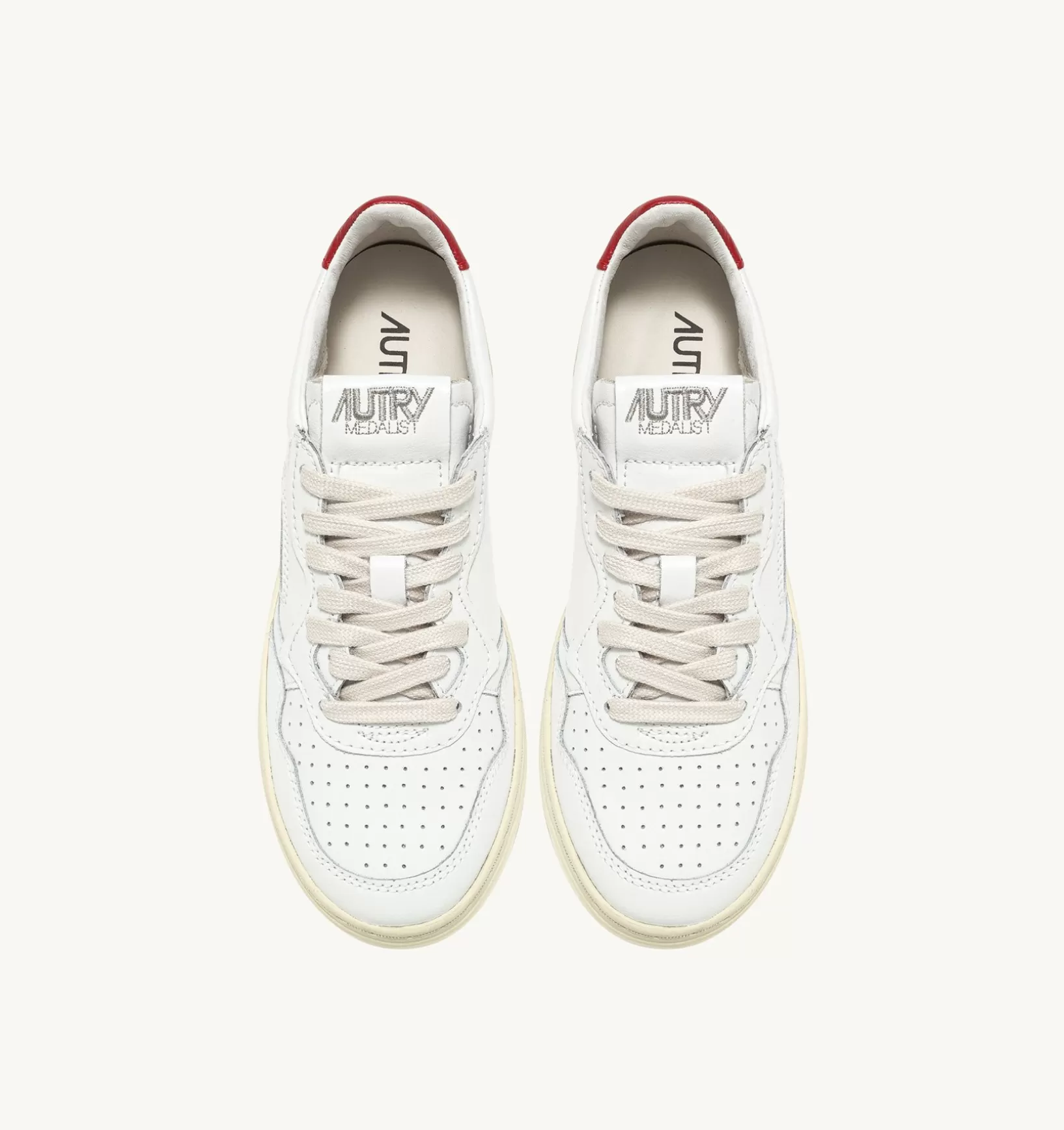 AUTRY Sneakers Medalist Low In Pelle Bianca E Rosso^Uomo Medalist