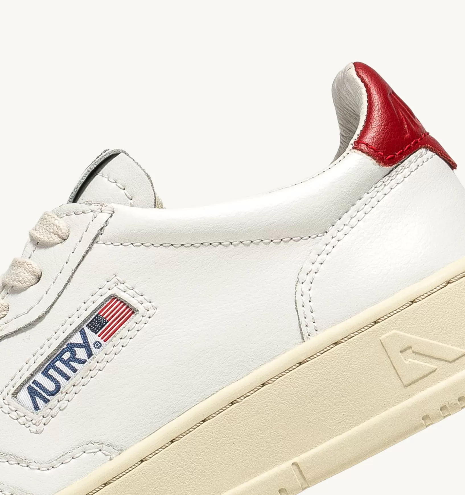 AUTRY Sneakers Medalist Low In Pelle Bianca E Rosso^Uomo Medalist