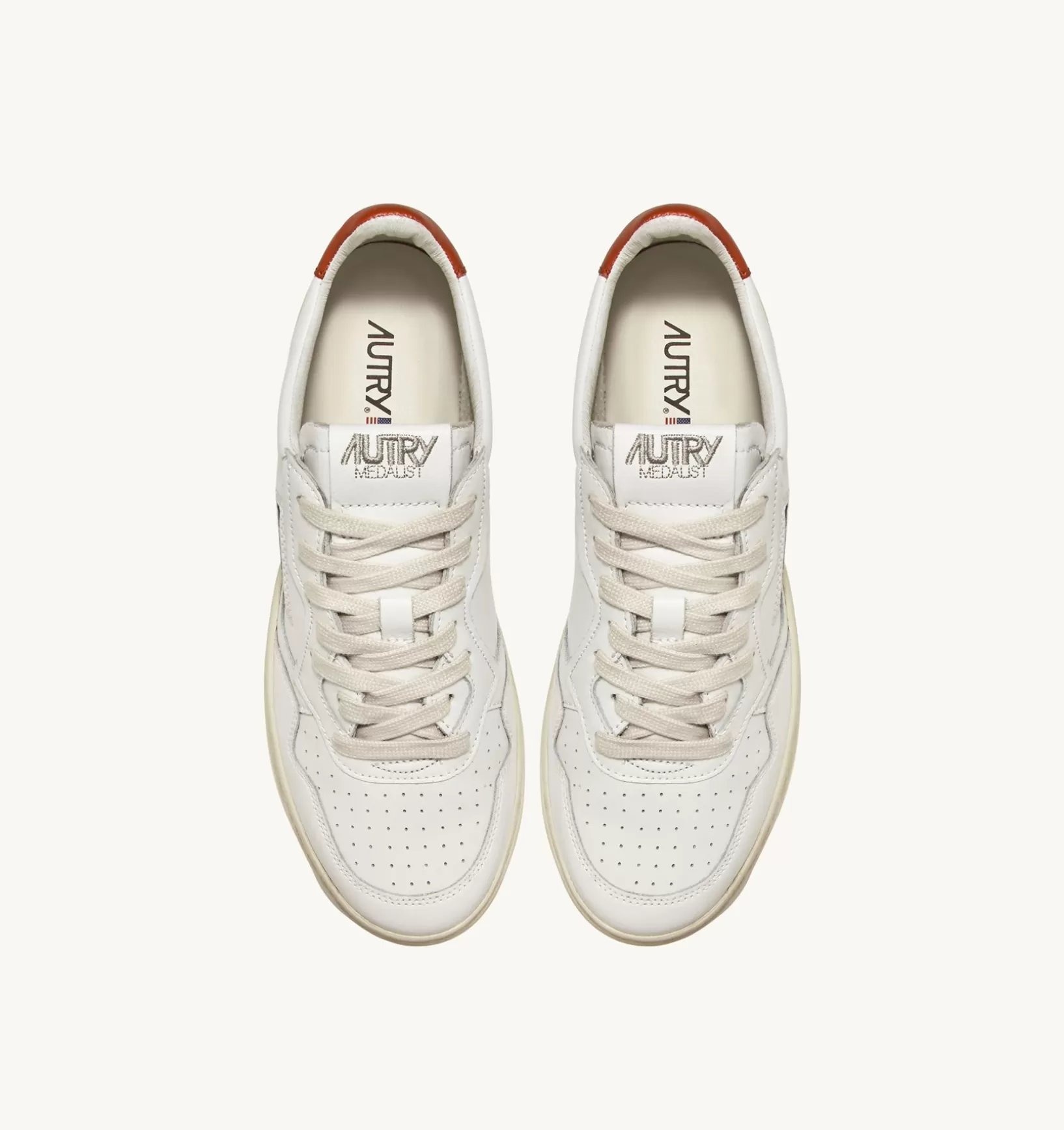 AUTRY Sneakers Medalist Low In Pelle Bianca E Rust^Uomo Medalist