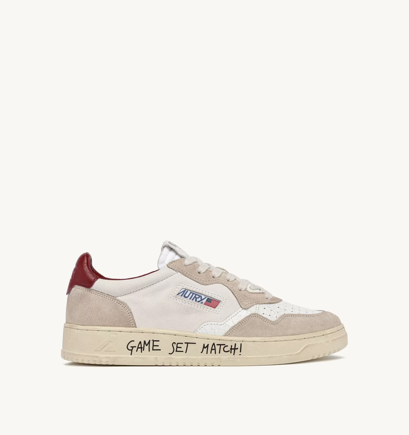 AUTRY Sneakers Medalist Low In Pelle Bianca E Suede Beige^Uomo Medalist