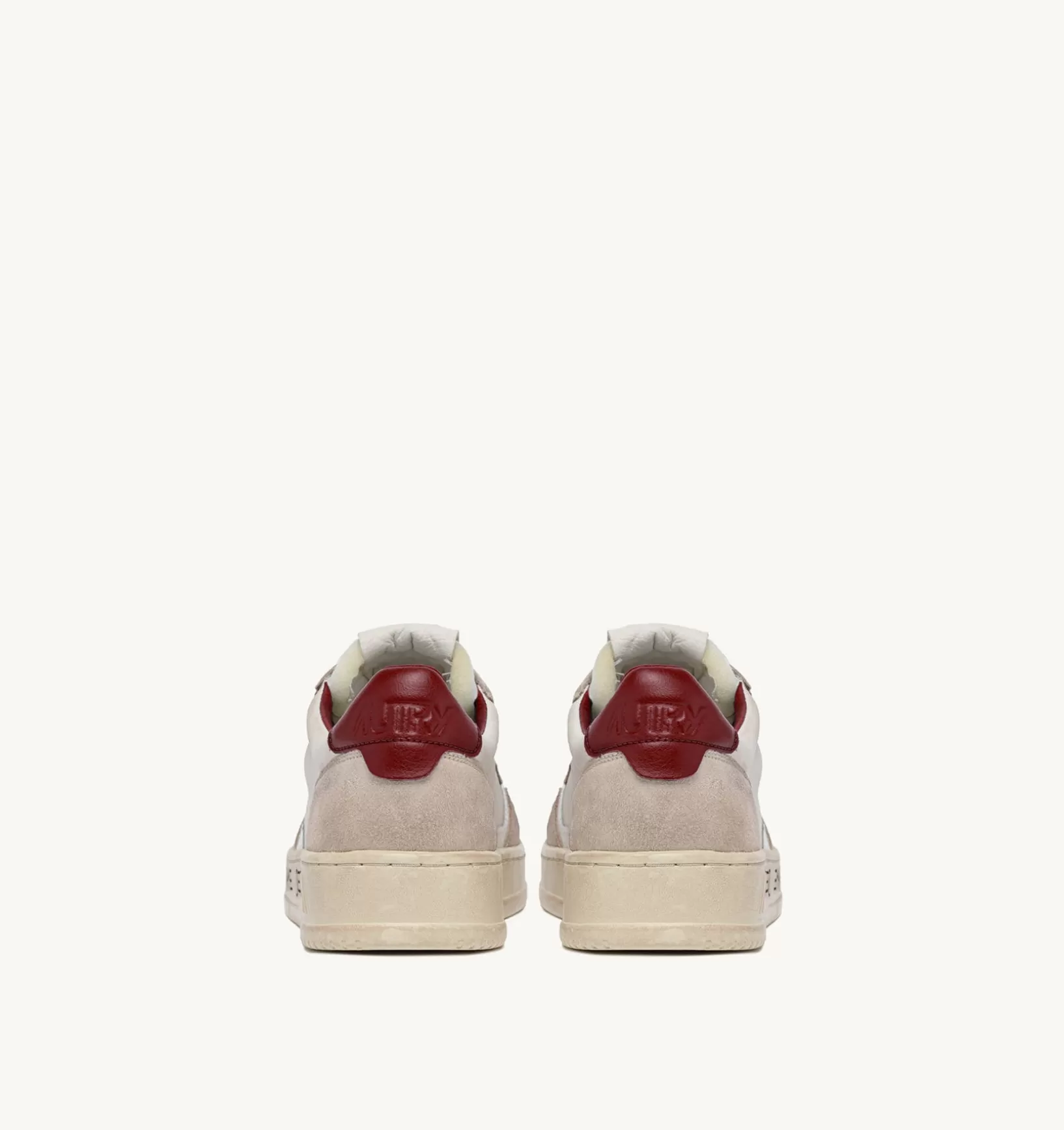 AUTRY Sneakers Medalist Low In Pelle Bianca E Suede Beige^Uomo Medalist
