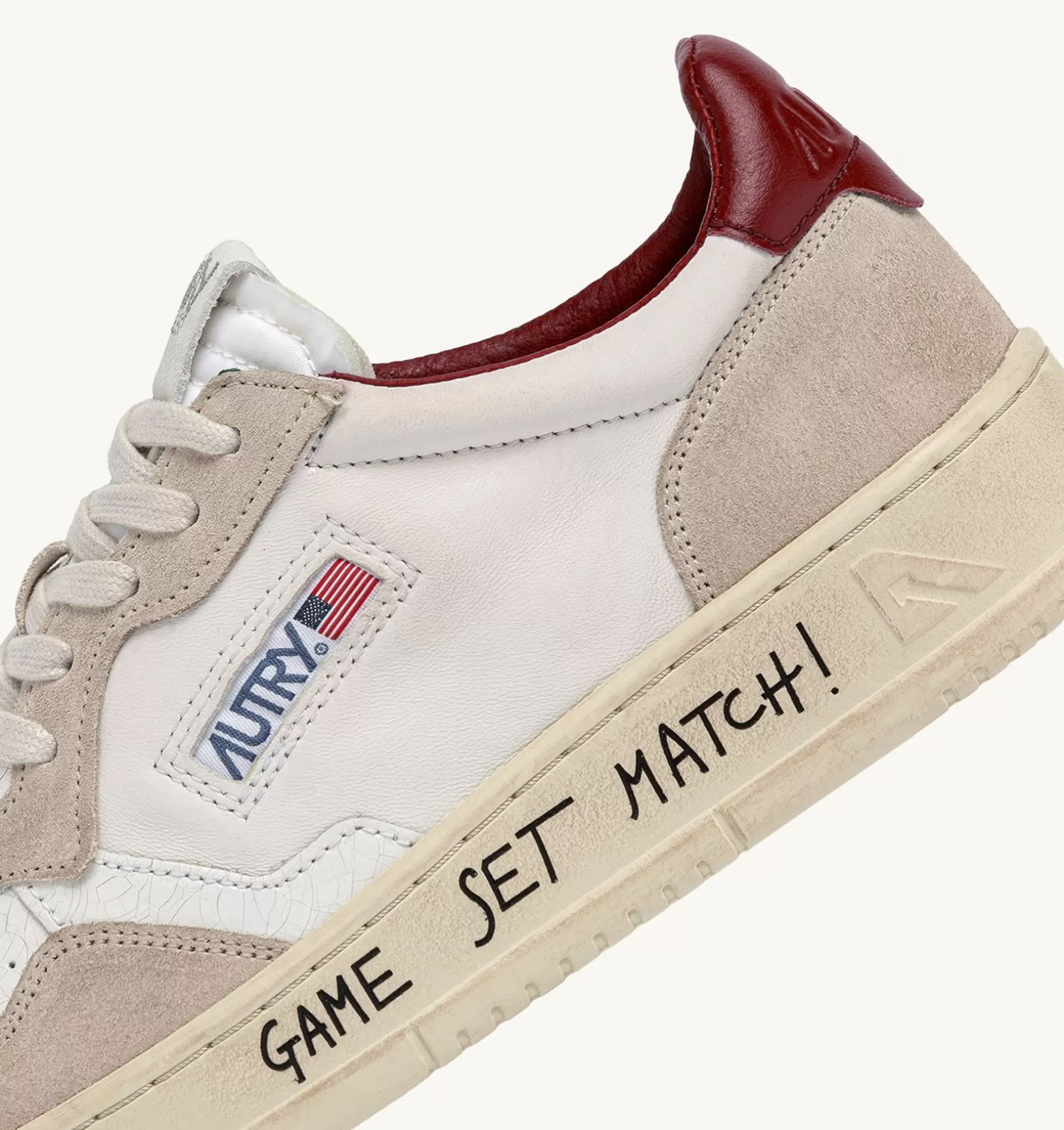 AUTRY Sneakers Medalist Low In Pelle Bianca E Suede Beige^Uomo Medalist