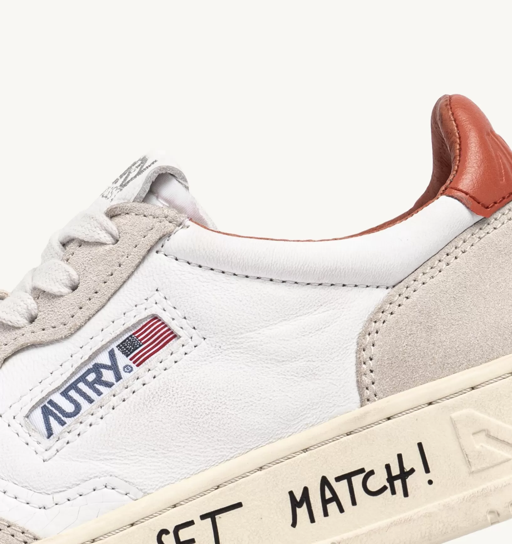 AUTRY Sneakers Medalist Low In Pelle Bianca E Suede Beige^Uomo Medalist