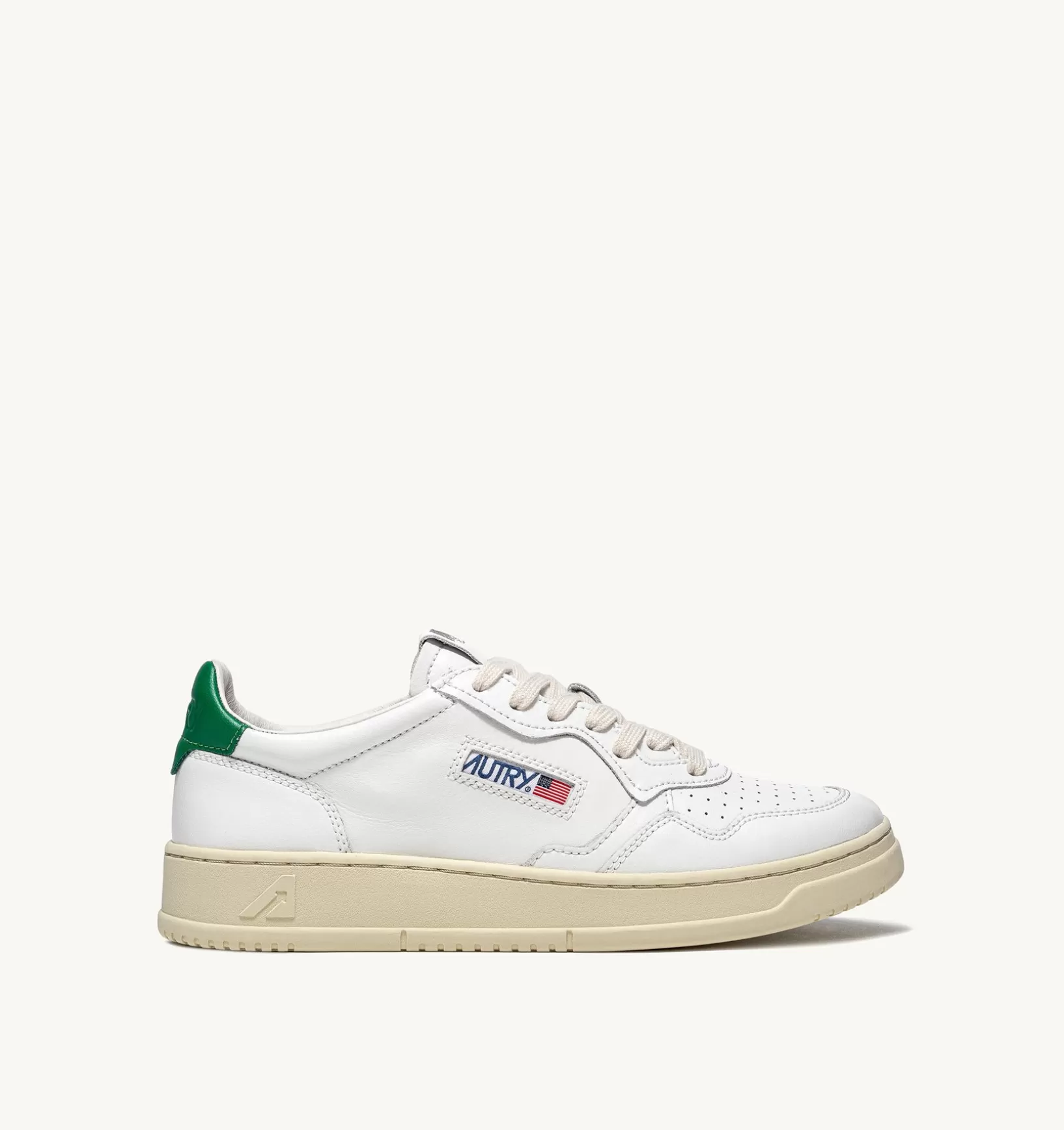 AUTRY Sneakers Medalist Low In Pelle Bianca E Verde^Uomo Medalist
