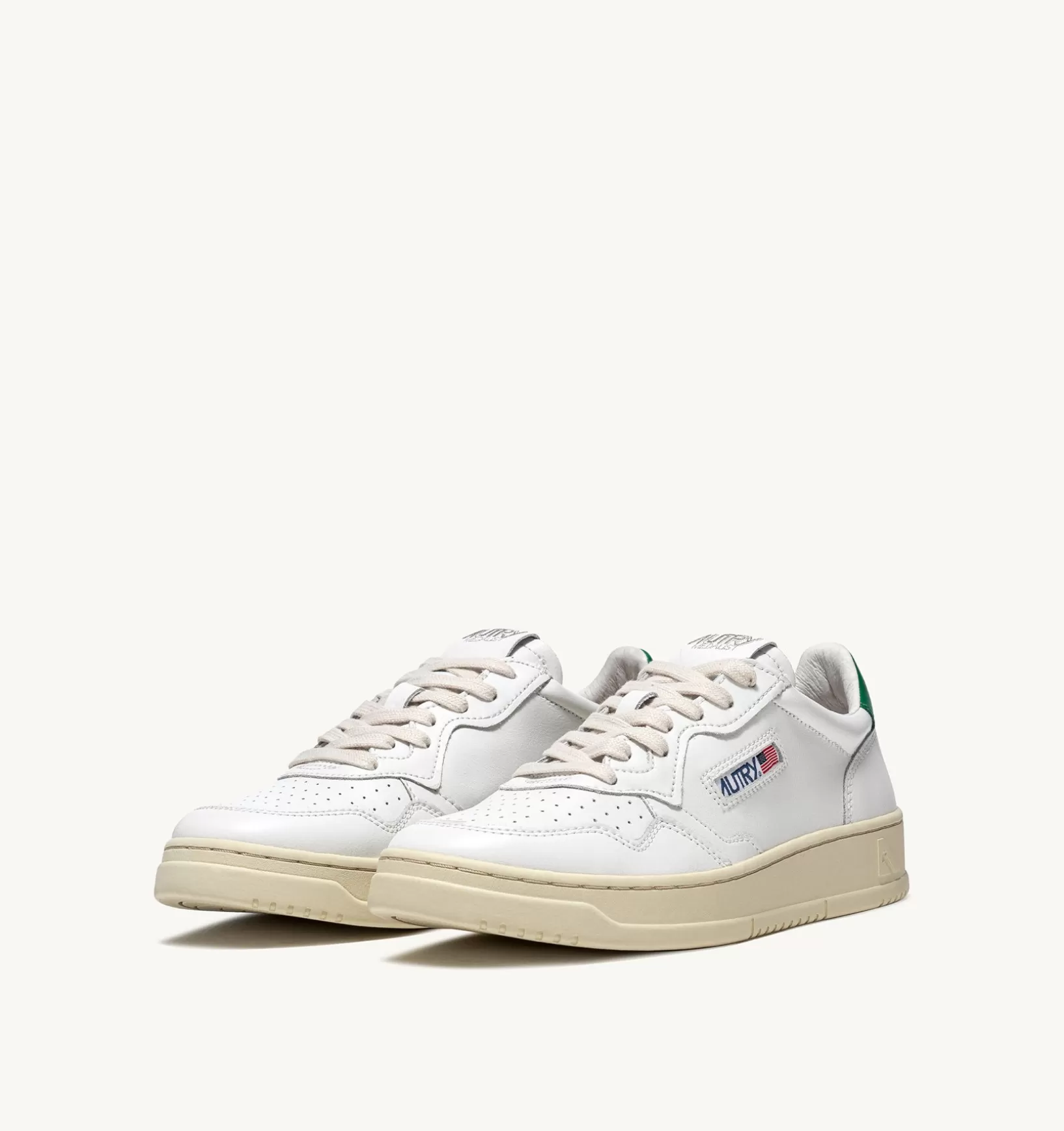 AUTRY Sneakers Medalist Low In Pelle Bianca E Verde^Uomo Medalist
