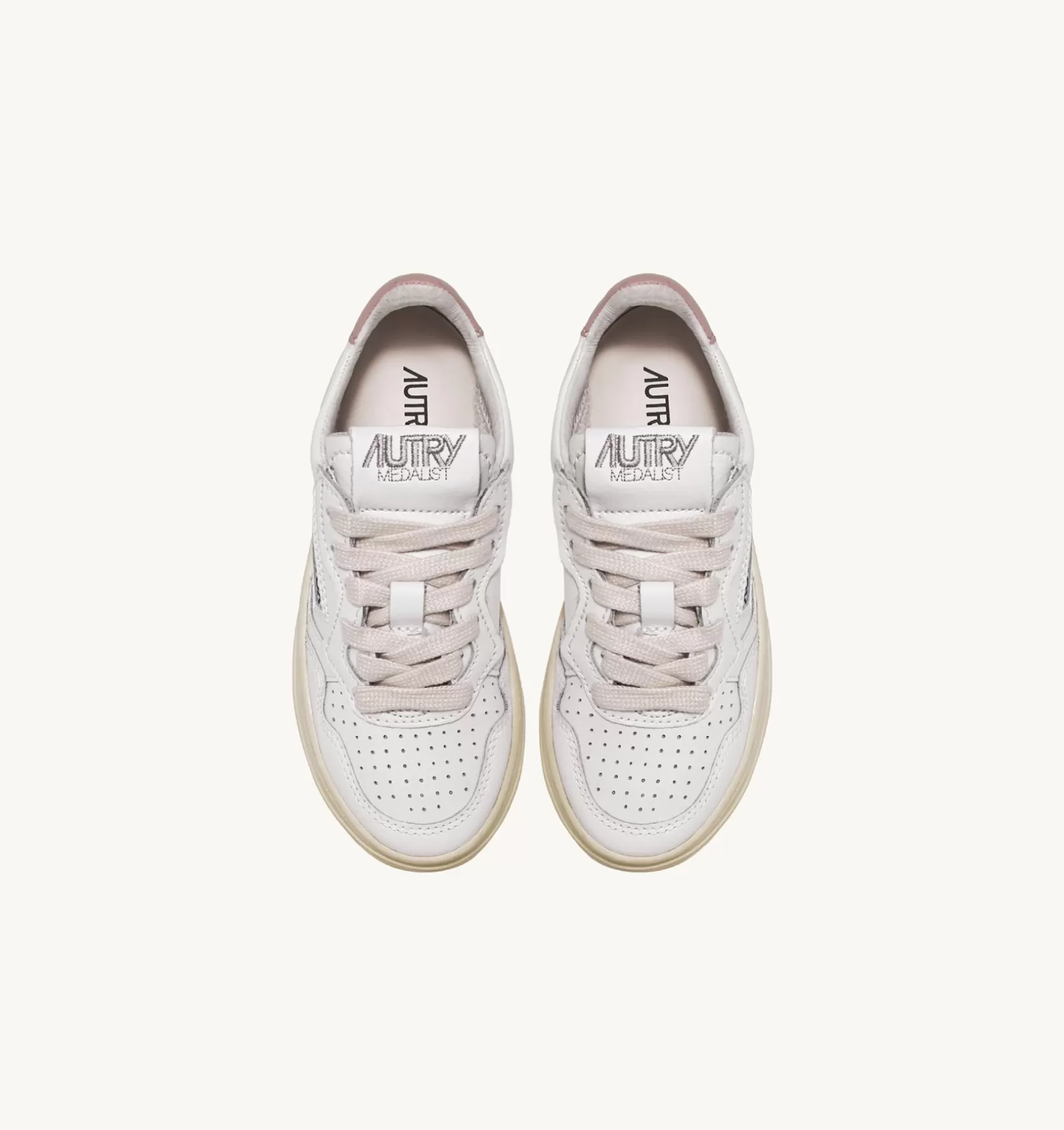 AUTRY Sneakers Medalist Low In Pelle Bianca Powder Per Bambini^Bambino Medalist